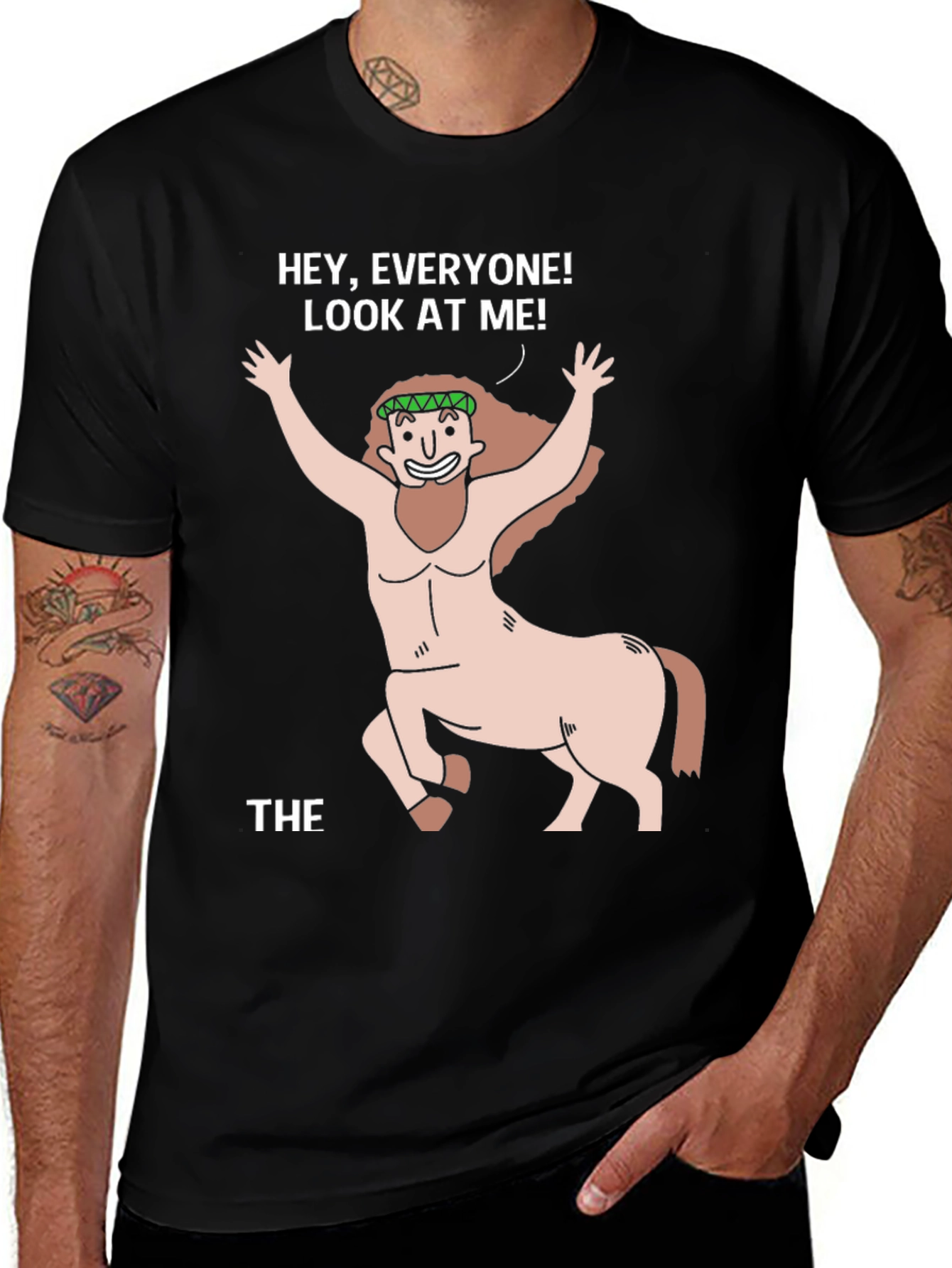 Variant 26 of Centaur Graphic T-Shirt - "Hey, Everyone! Look At Me!"