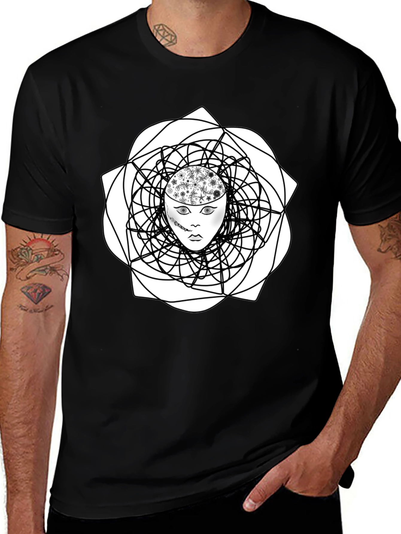 Variant 3 of Abstract Mind Black Graphic Tee