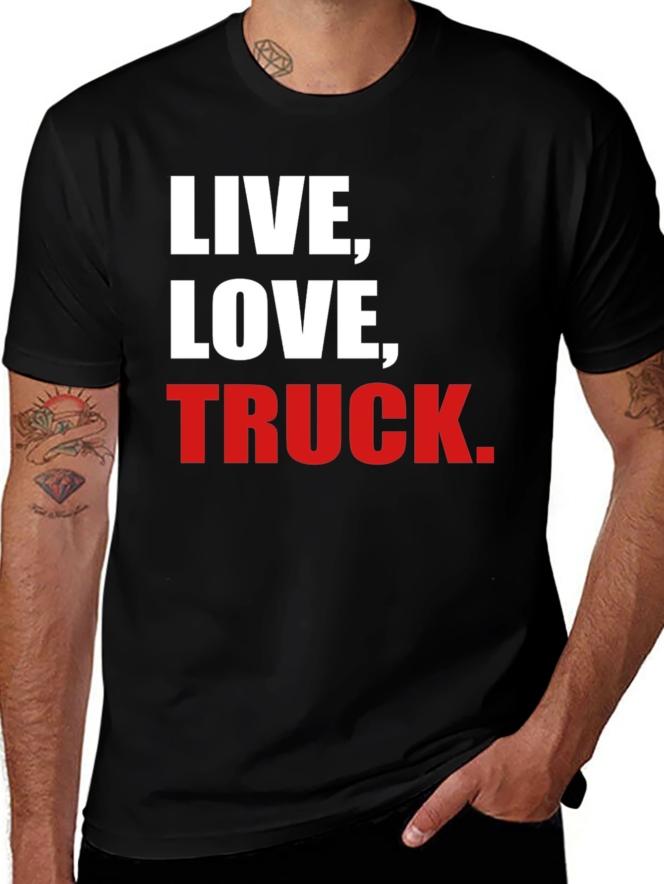 Variant 17 of Live Love Truck Graphic Tee - Black T-Shirt
