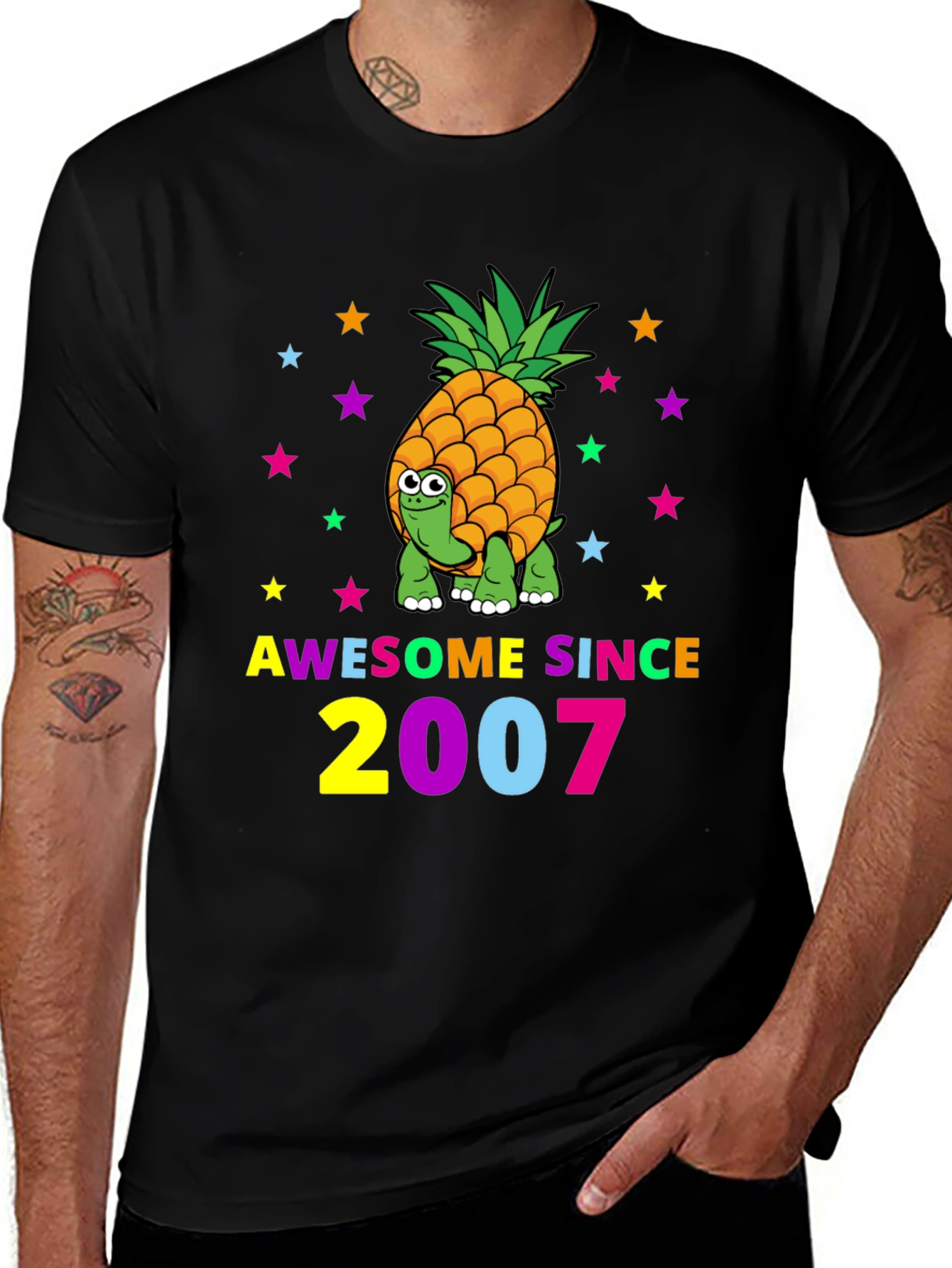 Awesome Since 2007 Pineapple Turtle Graphic Tee