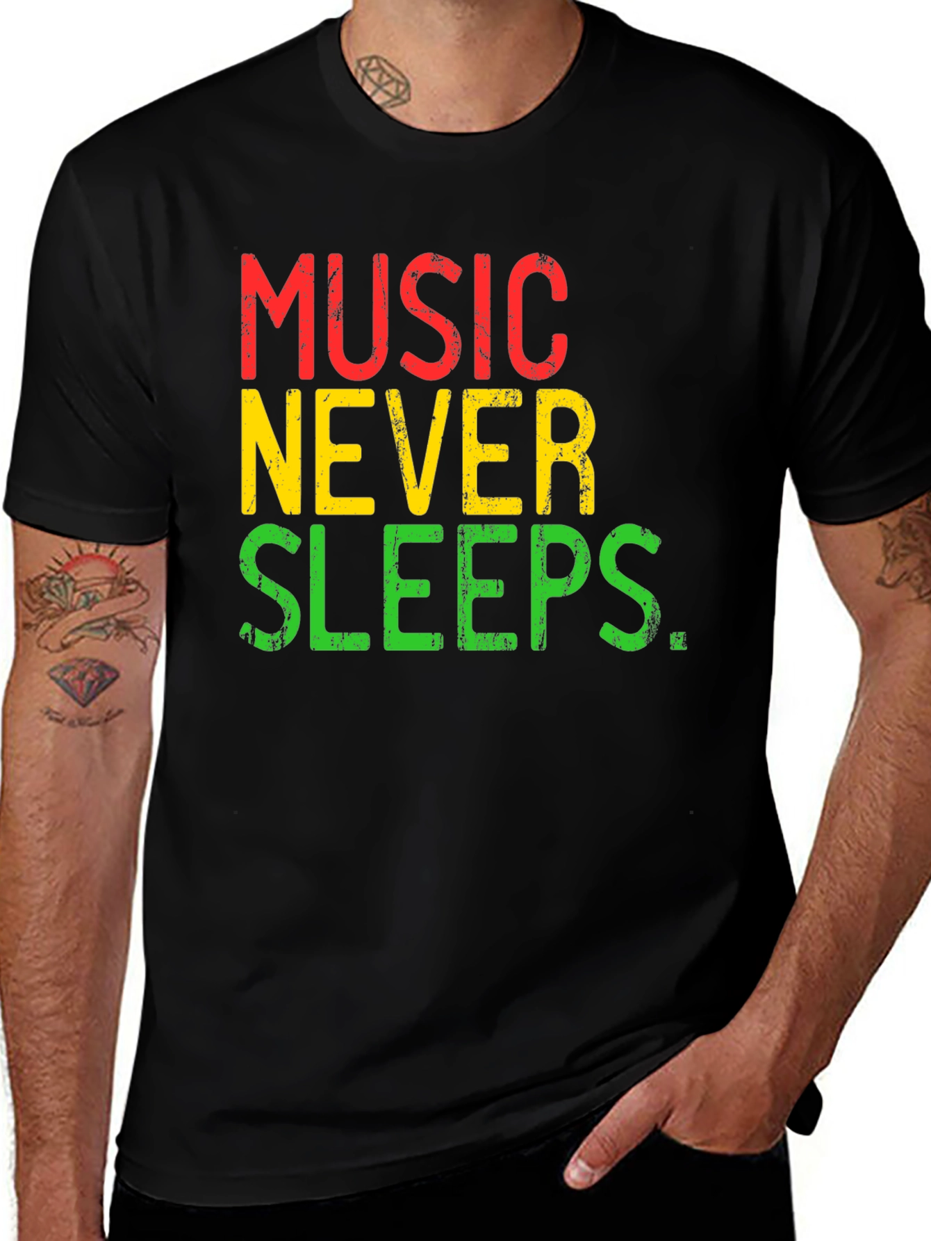 Variant 18 of Music Never Sleeps Graphic T-Shirt
