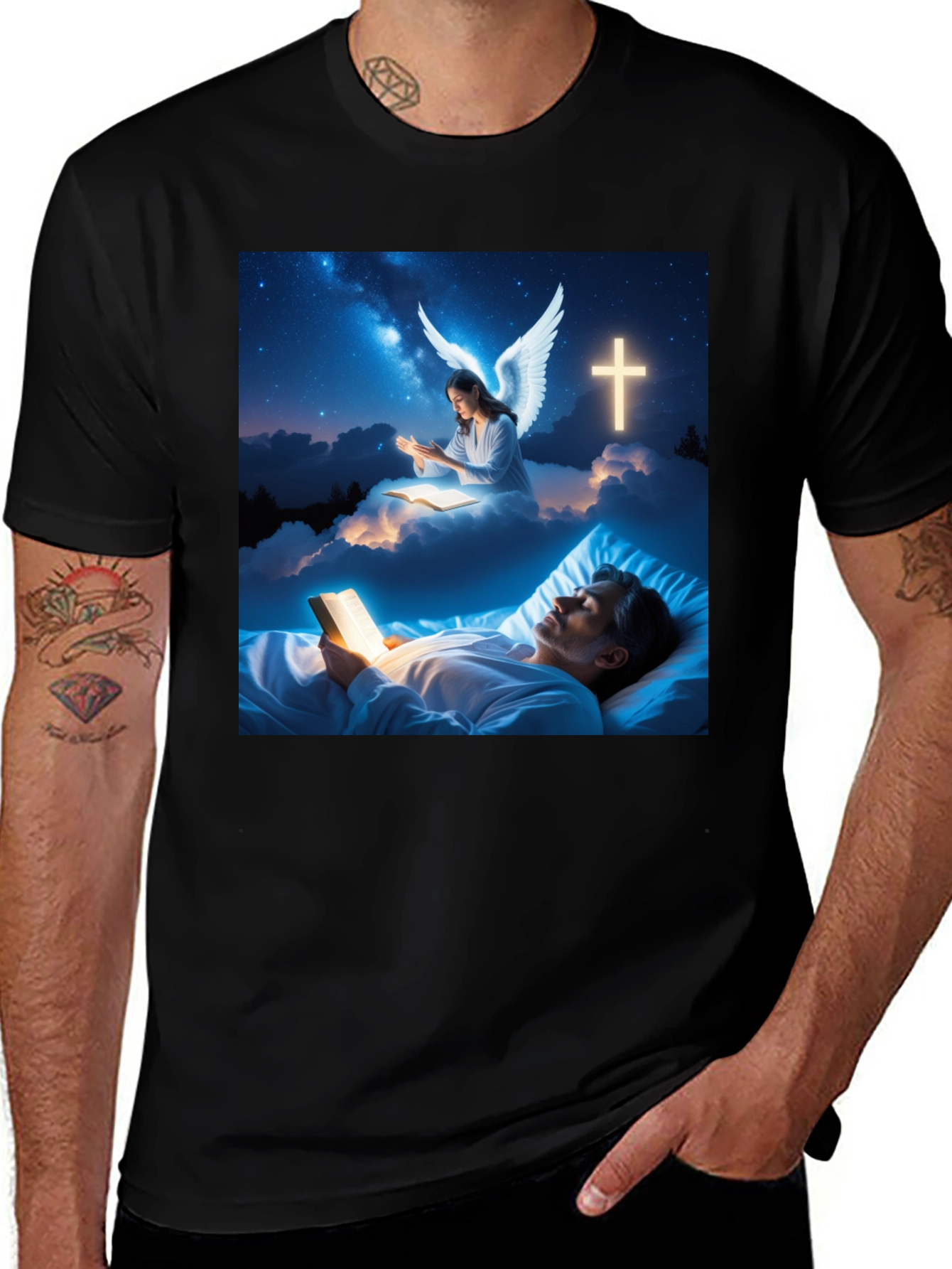 Variant 2 of Angel Dreamer T-Shirt - Celestial Graphic Tee