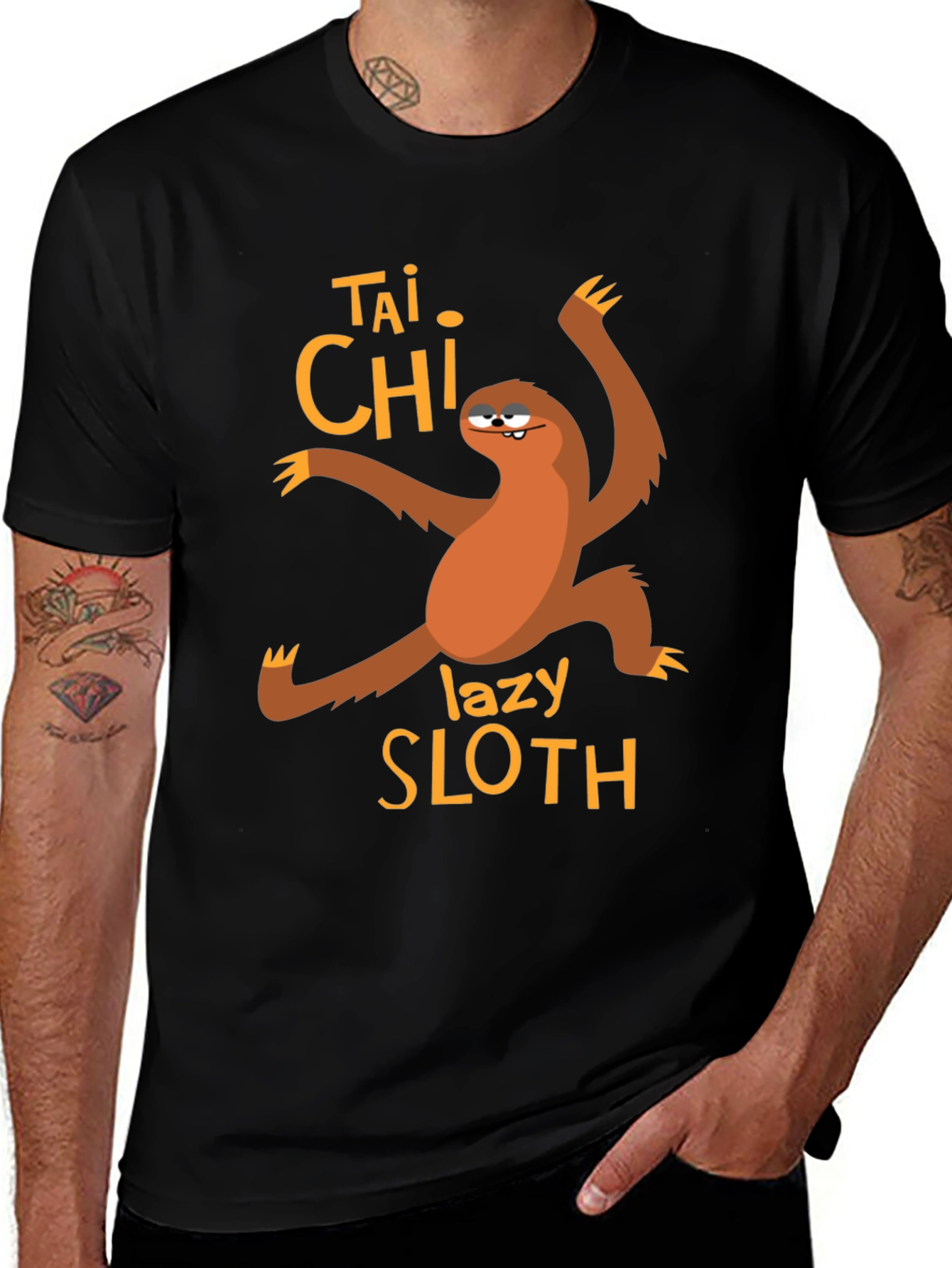 Variant 21 of Tai Chi Lazy Sloth Graphic T-Shirt