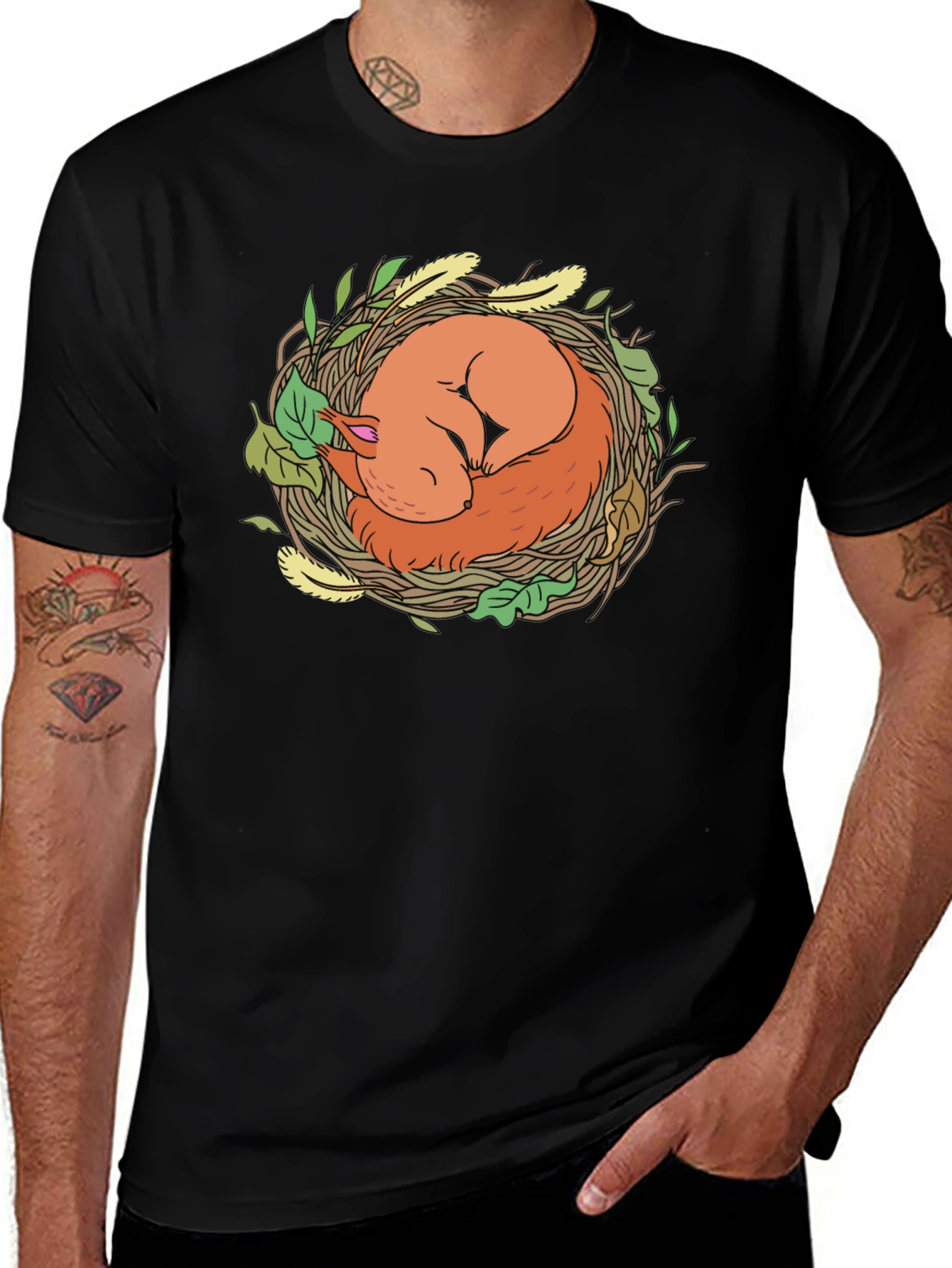 Variant 21 of Sleeping Fox Nest Graphic T-Shirt