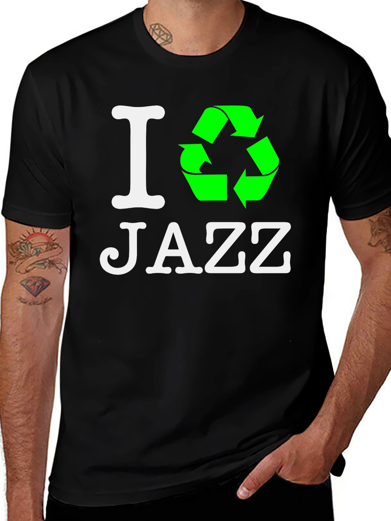 I Recycle Jazz T-Shirt - Eco-Friendly Music Lover Tee