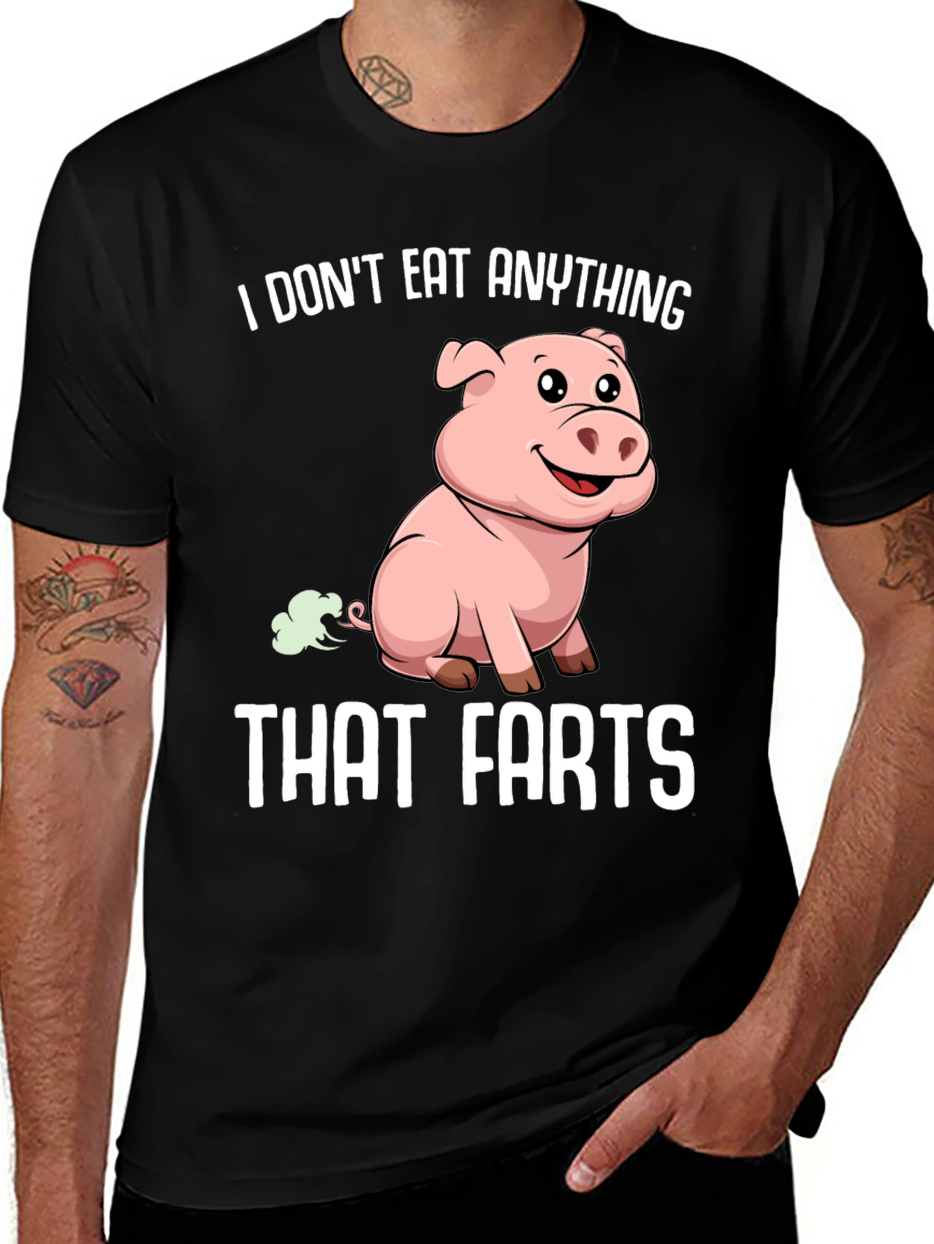 Variant 23 of Funny Vegan Pig T-Shirt