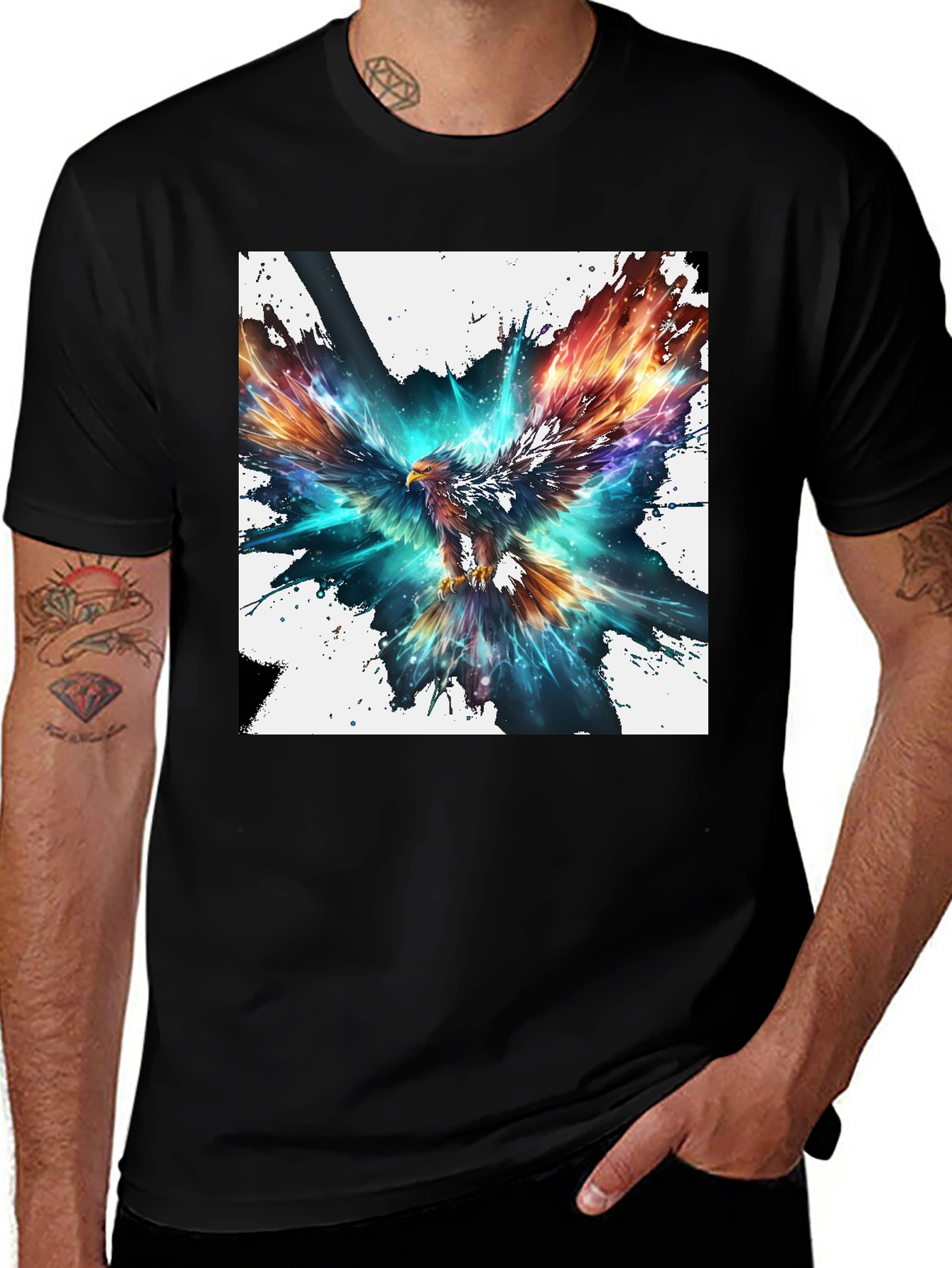 Variant 12 of Phoenix Graphic T-Shirt - Colorful Bird Art