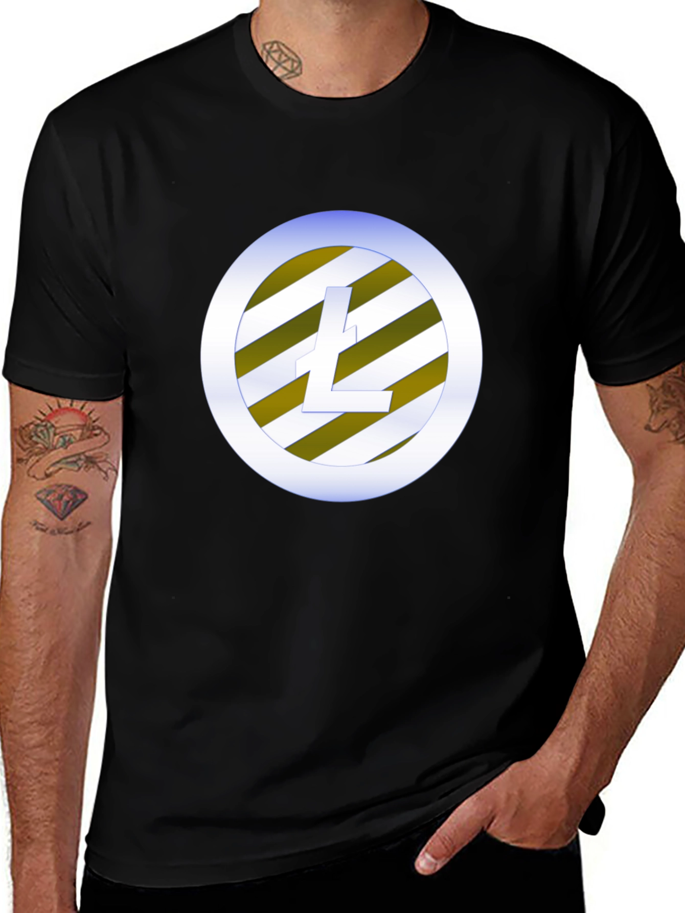 Variant 5 of Litecoin Crypto Black T-Shirt