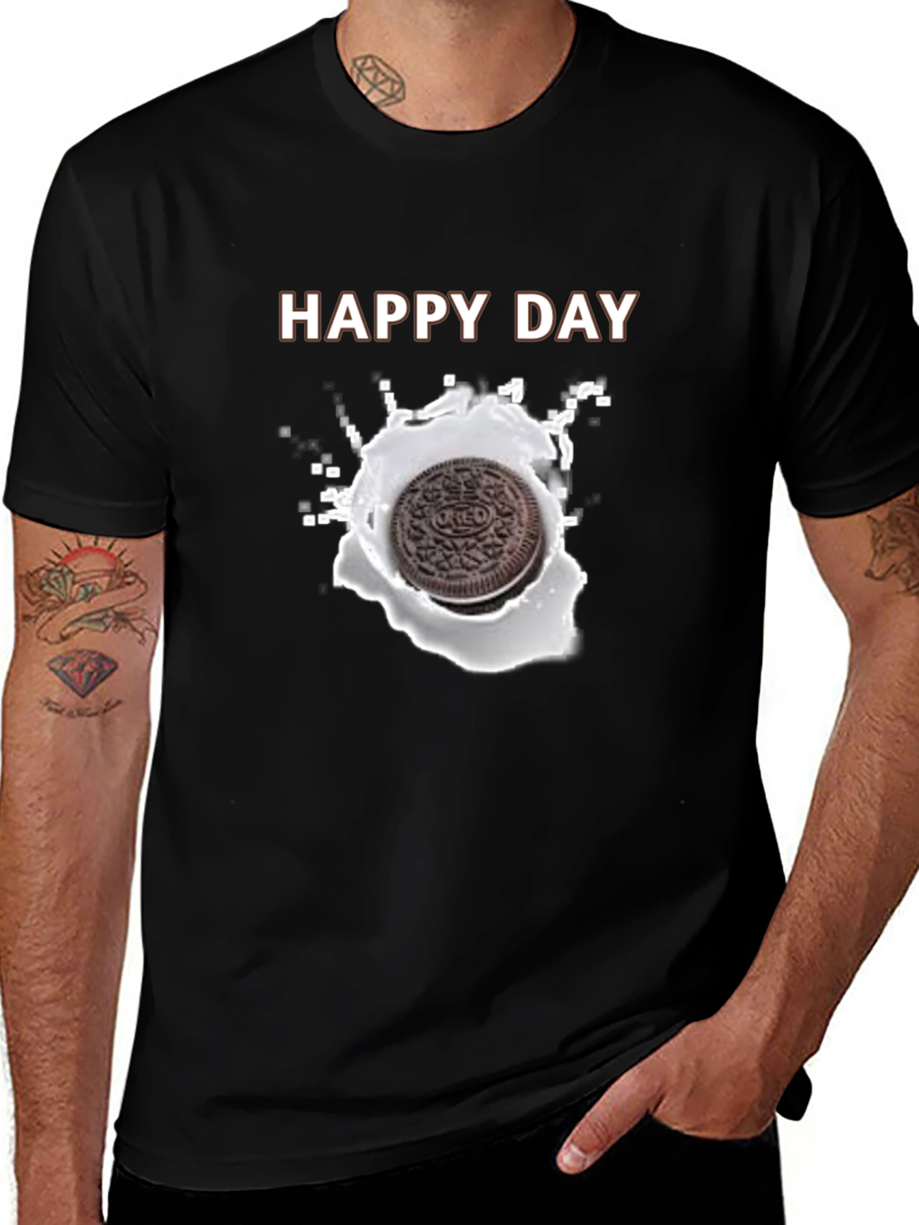 Happy Day Oreo Cookie Dunk Black T-Shirt