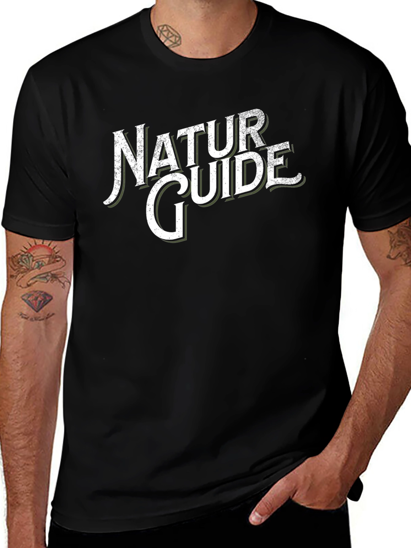 Natur Guide Black T-Shirt for Outdoorsy Types