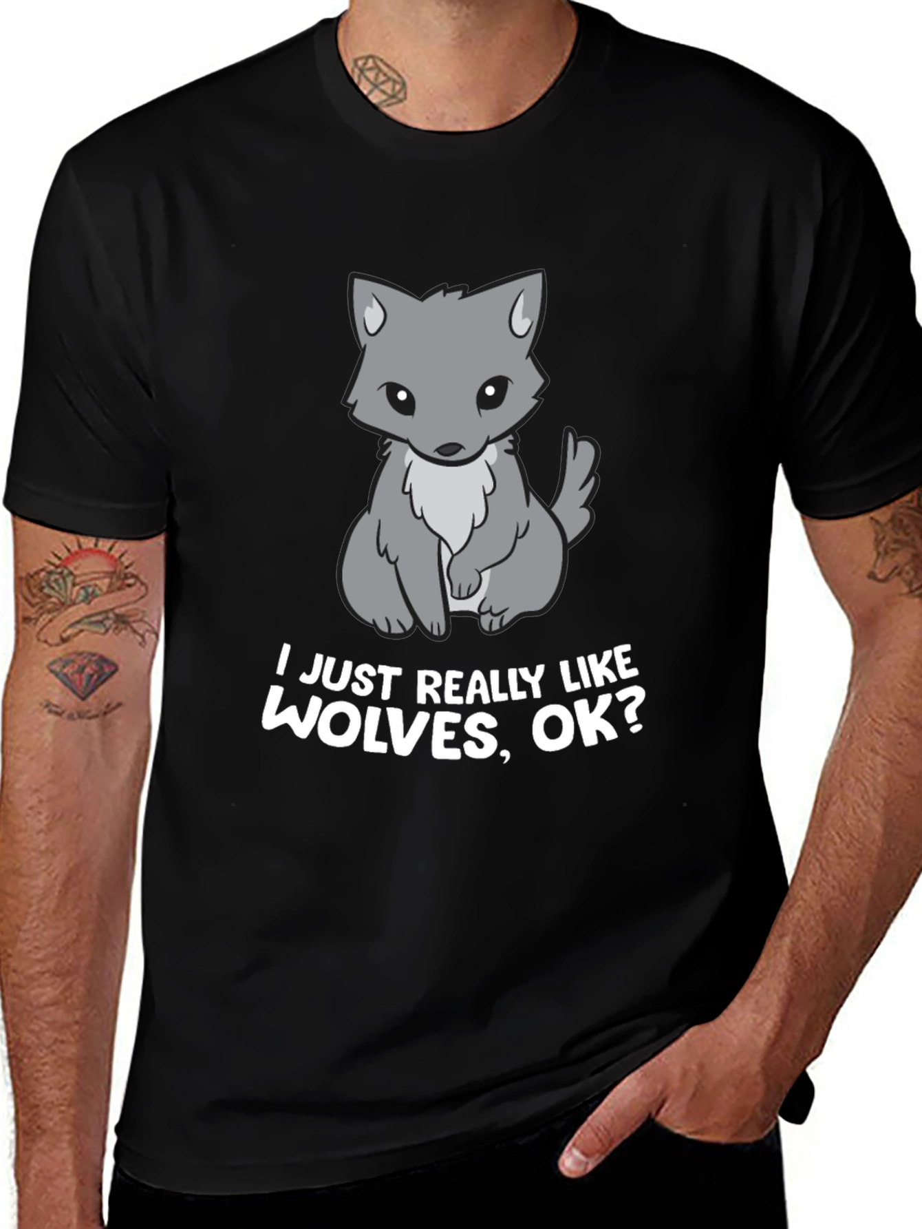 Variant 15 of Cute Wolf Graphic T-Shirt - I Just Really Like Wolves
