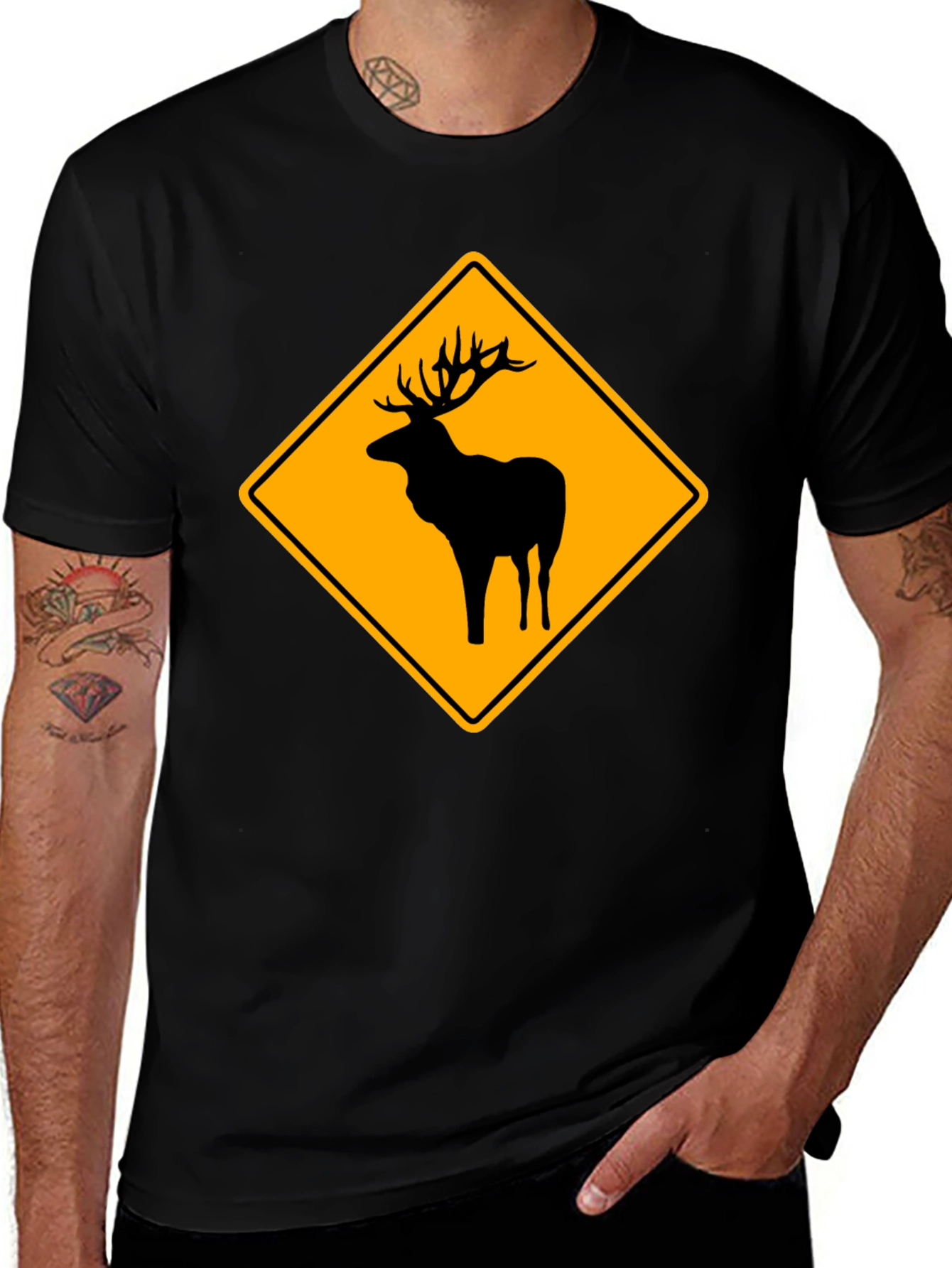 Variant 24 of Deer Crossing T-Shirt - Funny Wildlife Tee