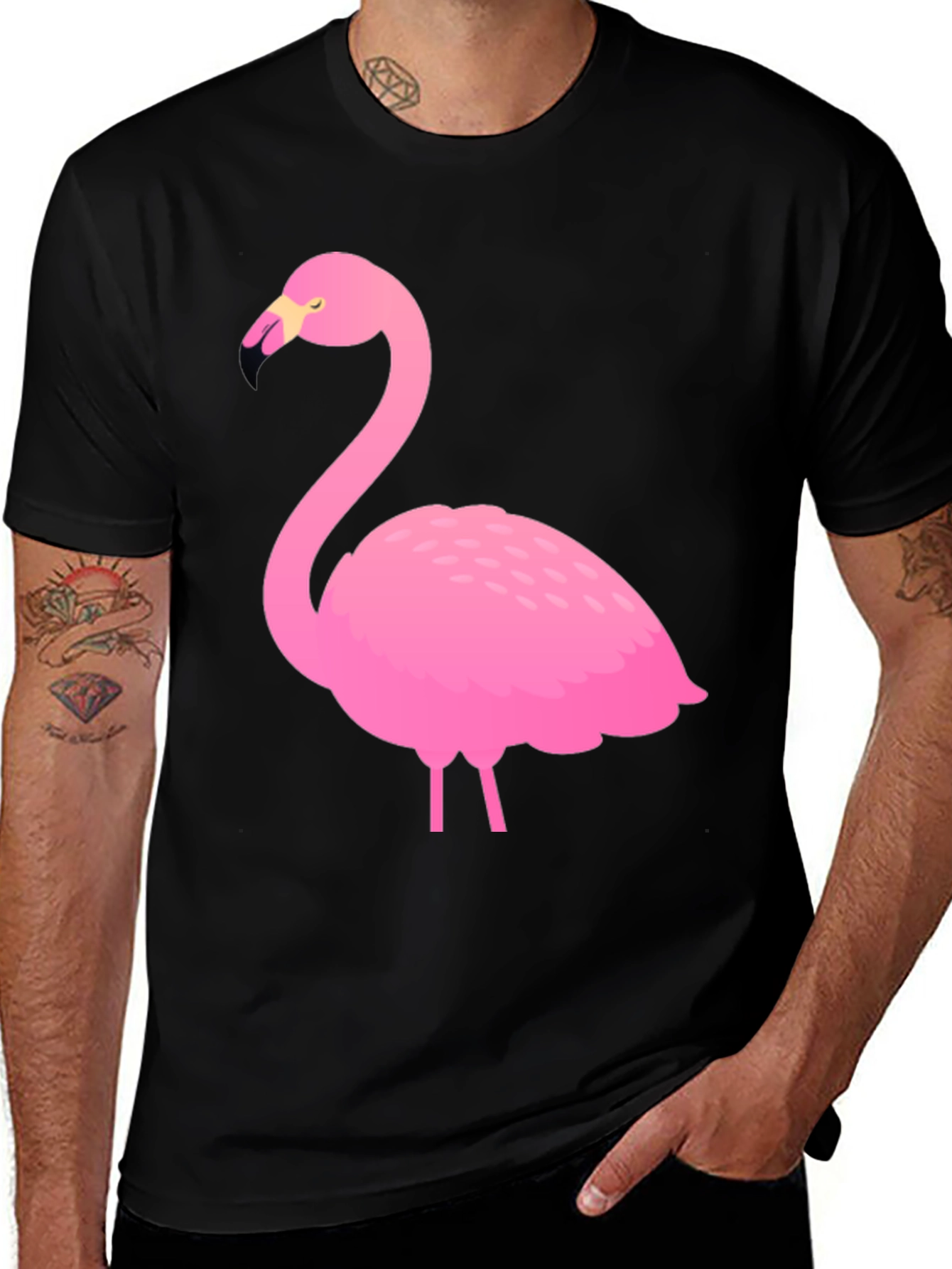 Variant 20 of Flamingo Graphic Black T-Shirt