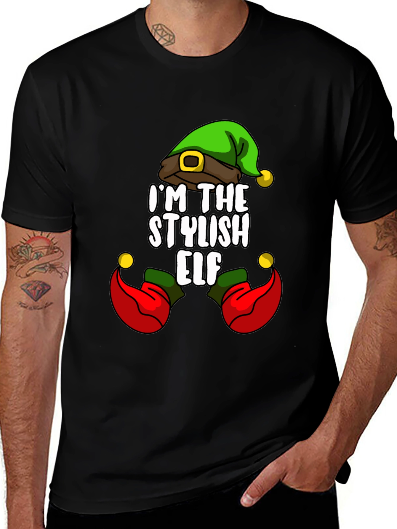 Stylish Elf T-Shirt - Holiday Fun
