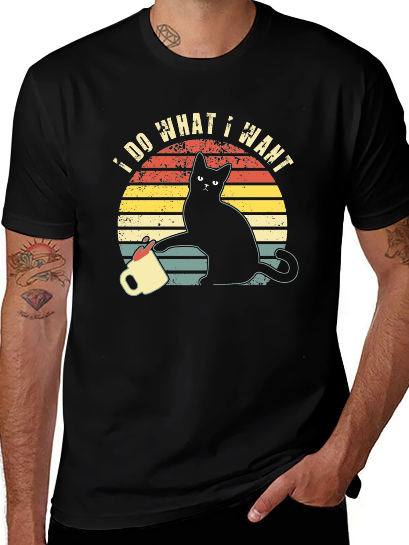 Variant 3 of I Do What I Want Black Cat T-Shirt