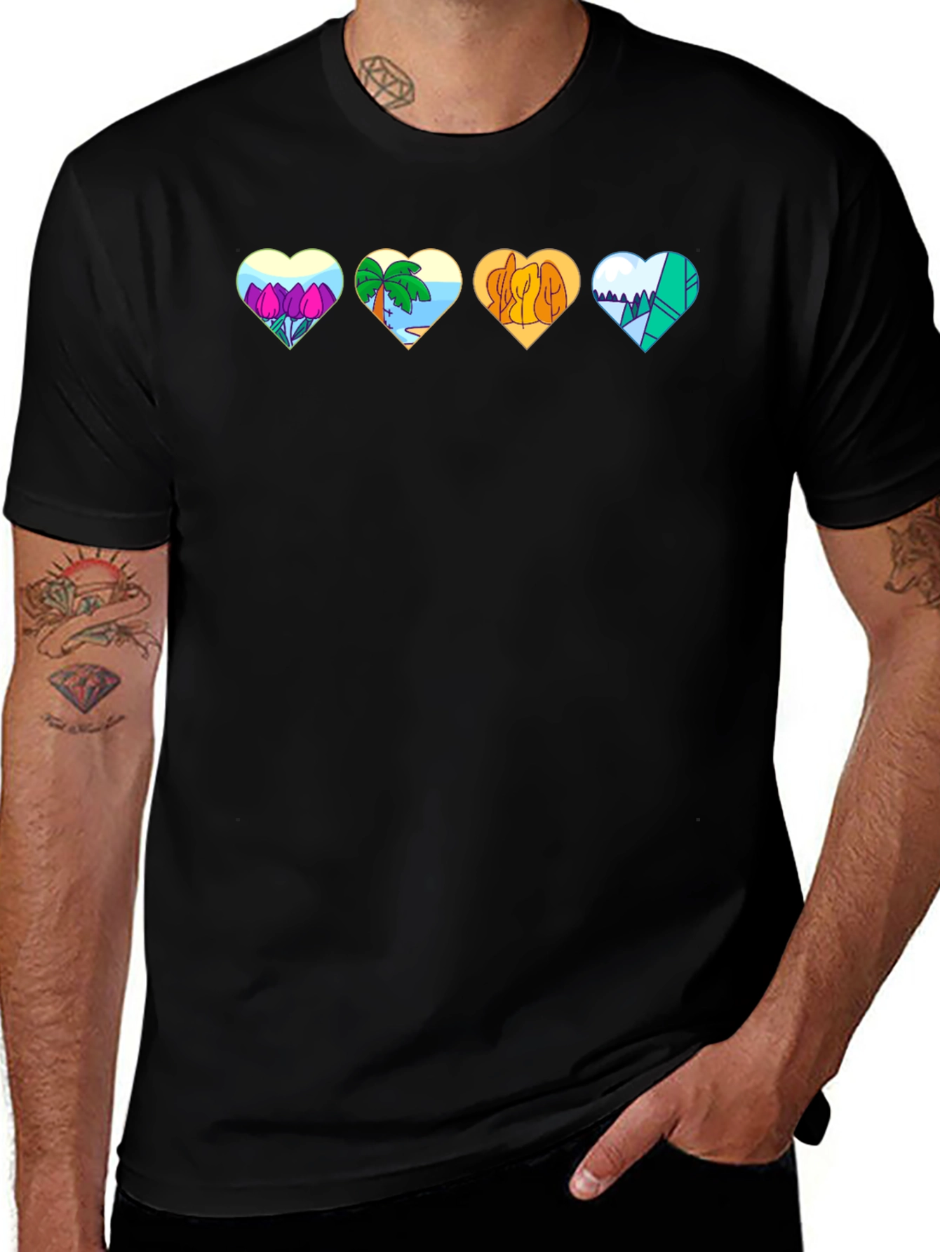 Variant 11 of Nature Hearts Graphic T-Shirt - Unisex