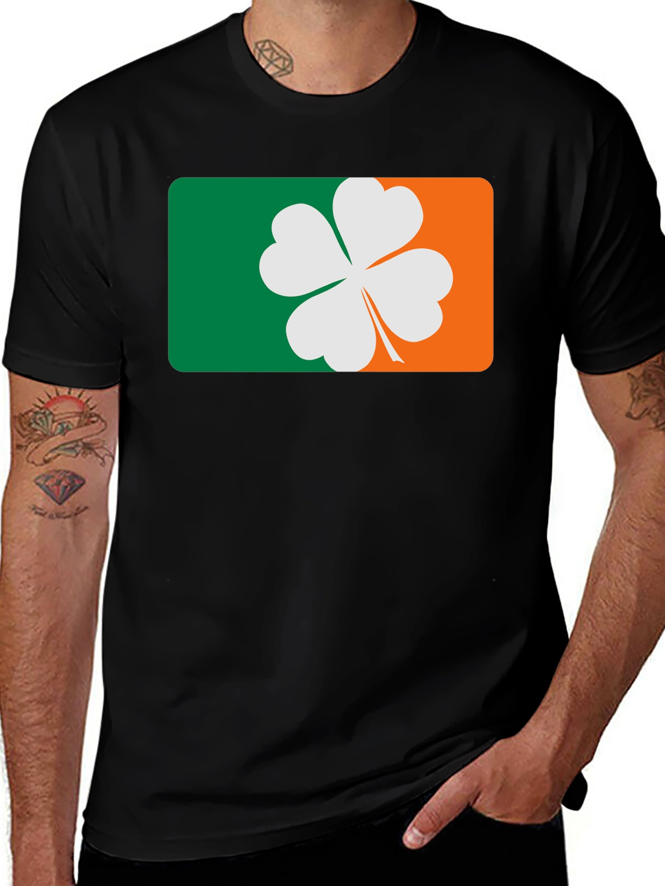 Irish Flag Shamrock Graphic T-Shirt