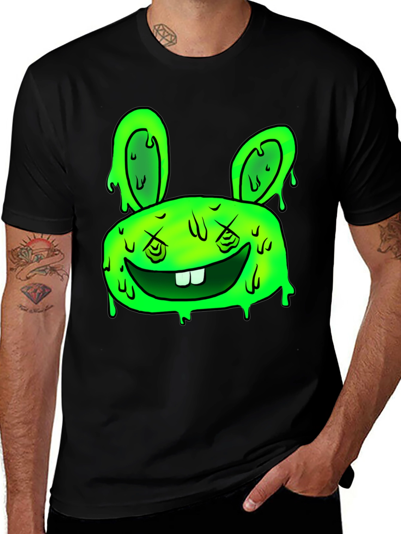 Variant 26 of Glow-in-the-Dark Slime Bunny Graphic T-Shirt