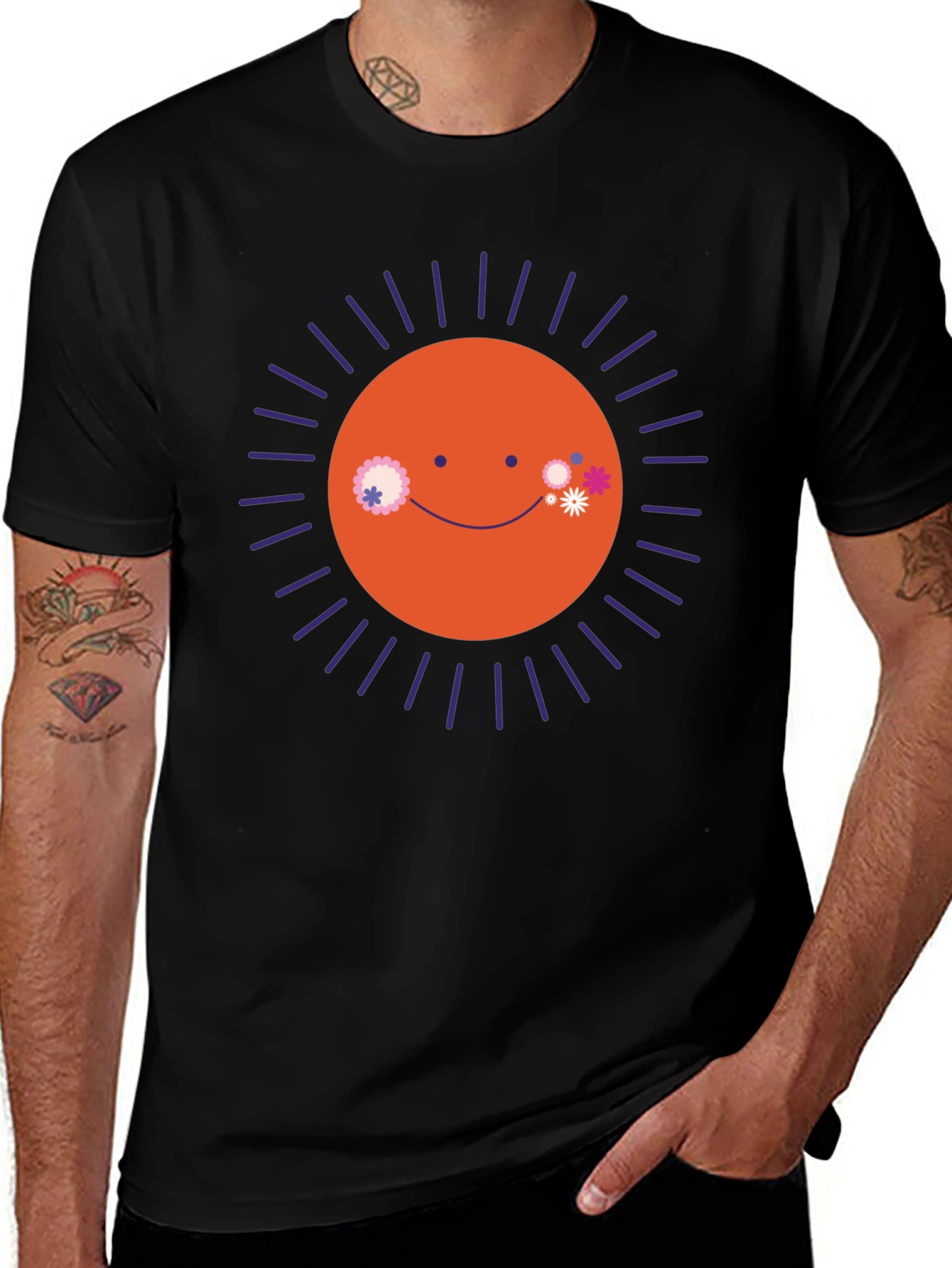 Variant 27 of Smiling Sun Graphic T-Shirt - Unisex Crew Neck Tee