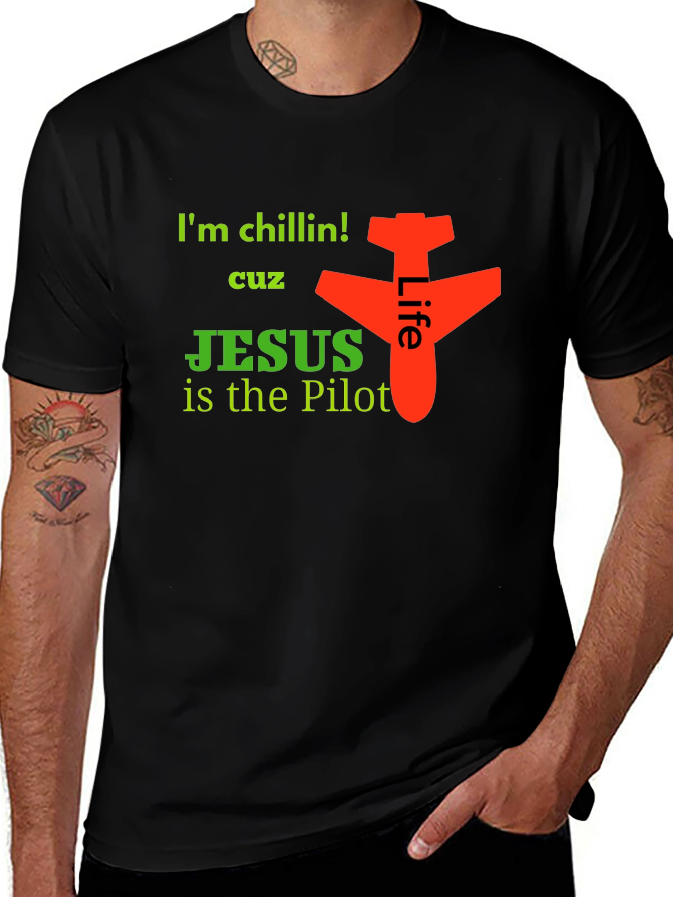 Variant 16 of I'm Chillin' Jesus is the Pilot Graphic Tee