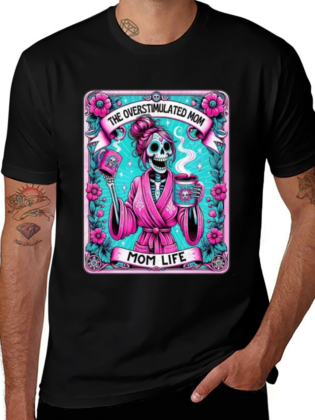 Variant 23 of Overstimulated Mom Skeleton T-Shirt