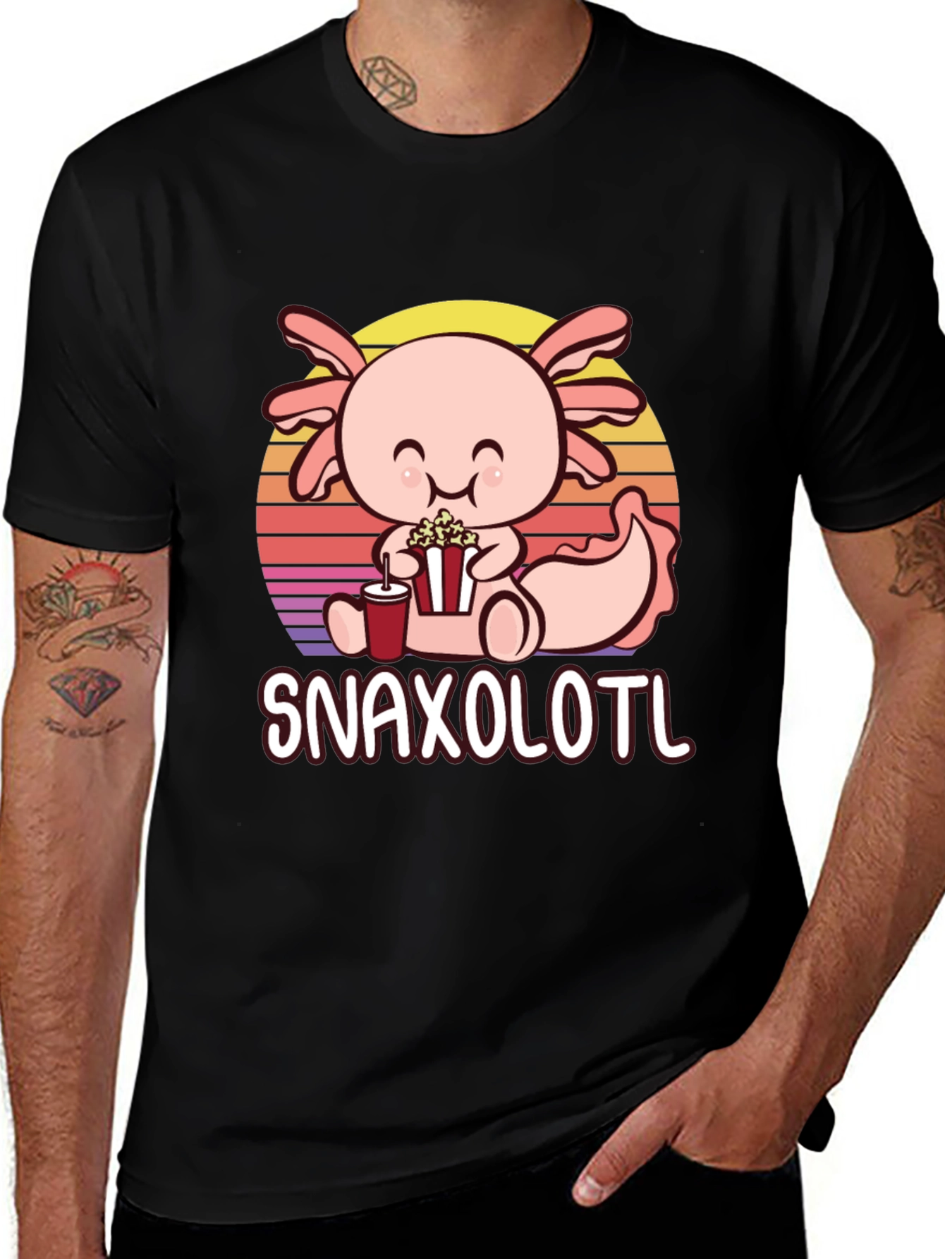 Variant 24 of Snaxolotl T-Shirt - Axolotl Snack Lover Tee