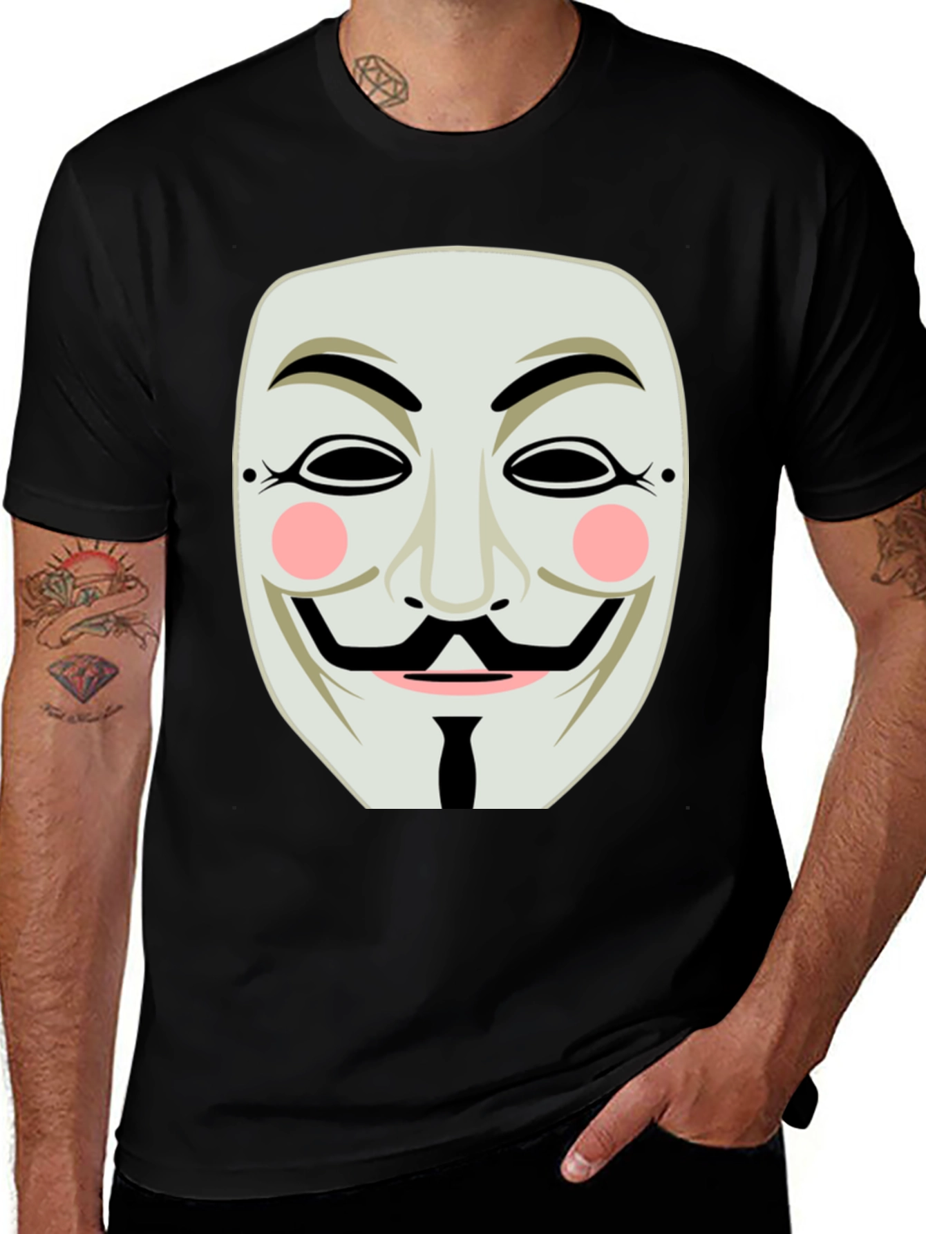 Variant 21 of Anonymous Mask Graphic Black T-Shirt