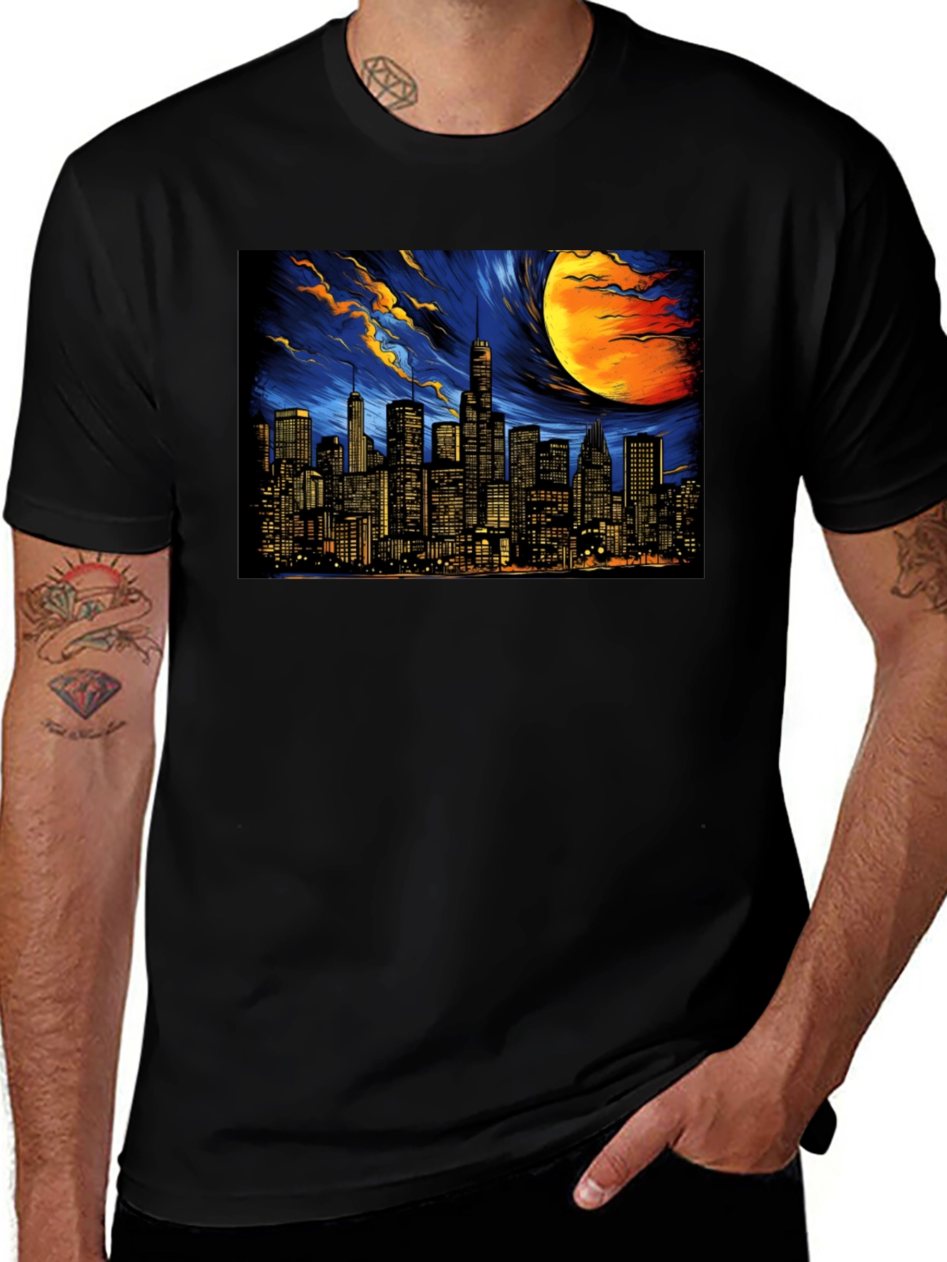 Variant 11 of Cityscape Graphic Tee - Dark Sky Edition