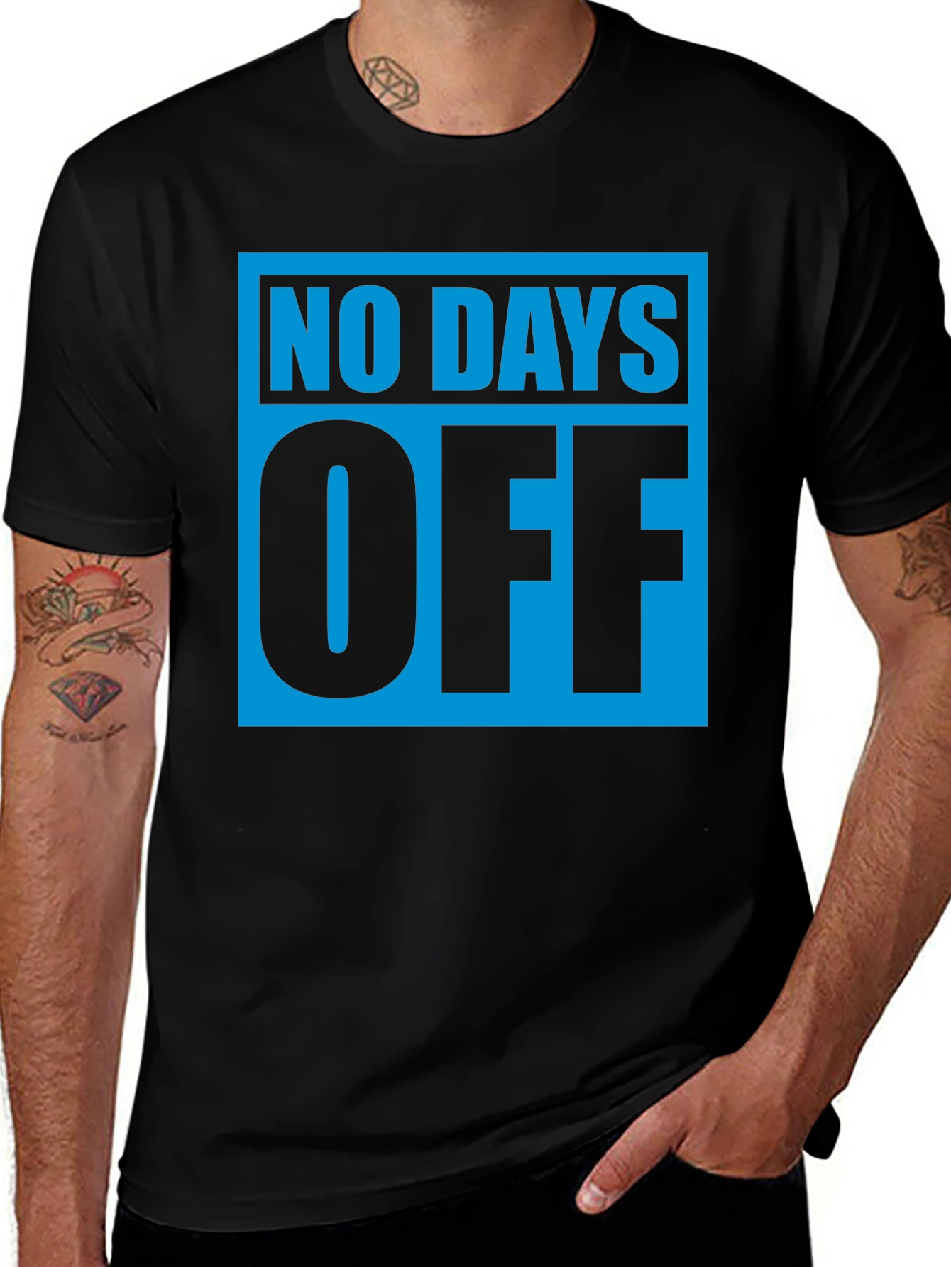 Variant 6 of No Days Off Graphic T-Shirt - Black