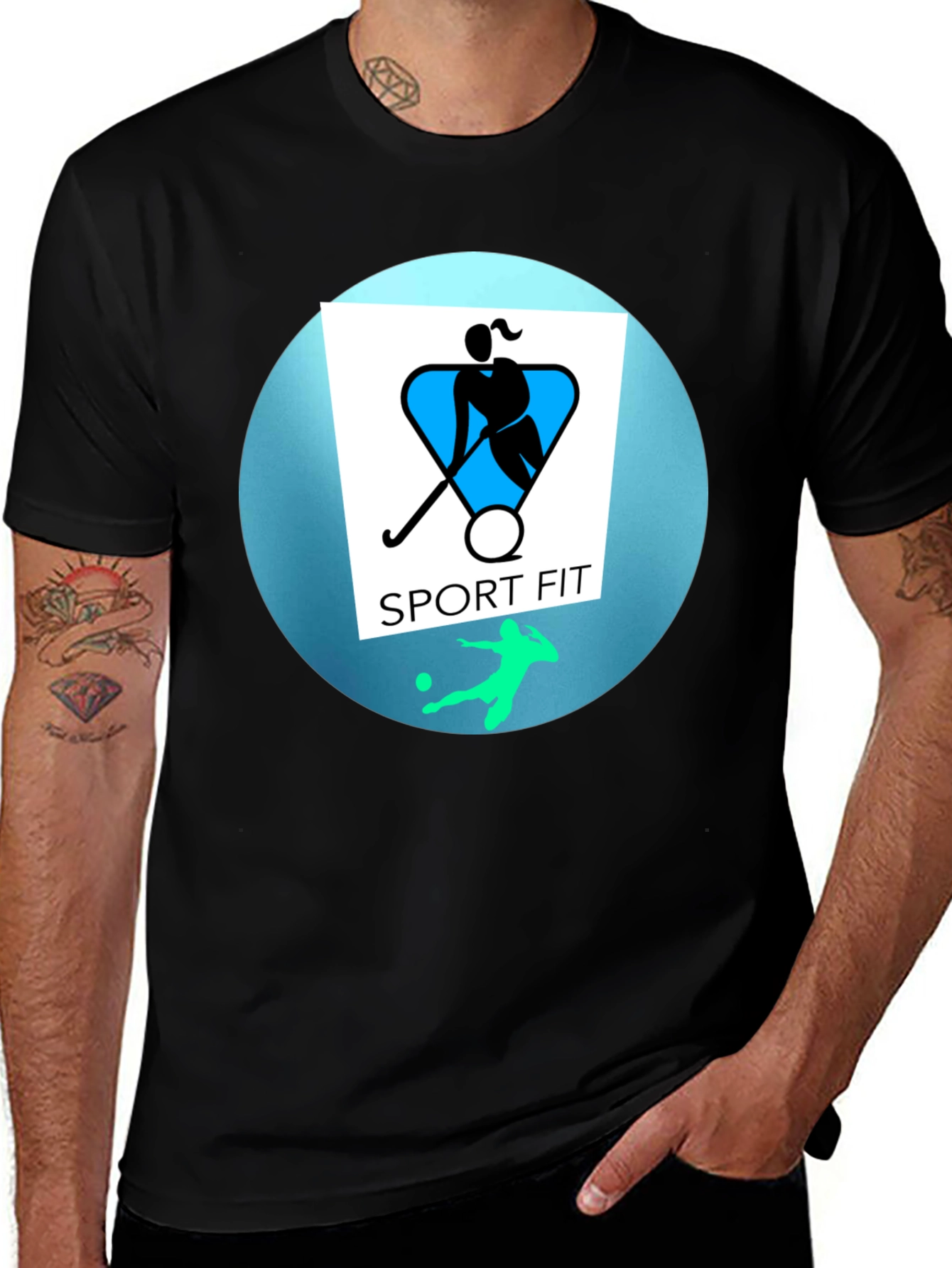 Sport Fit Black Graphic Tee
