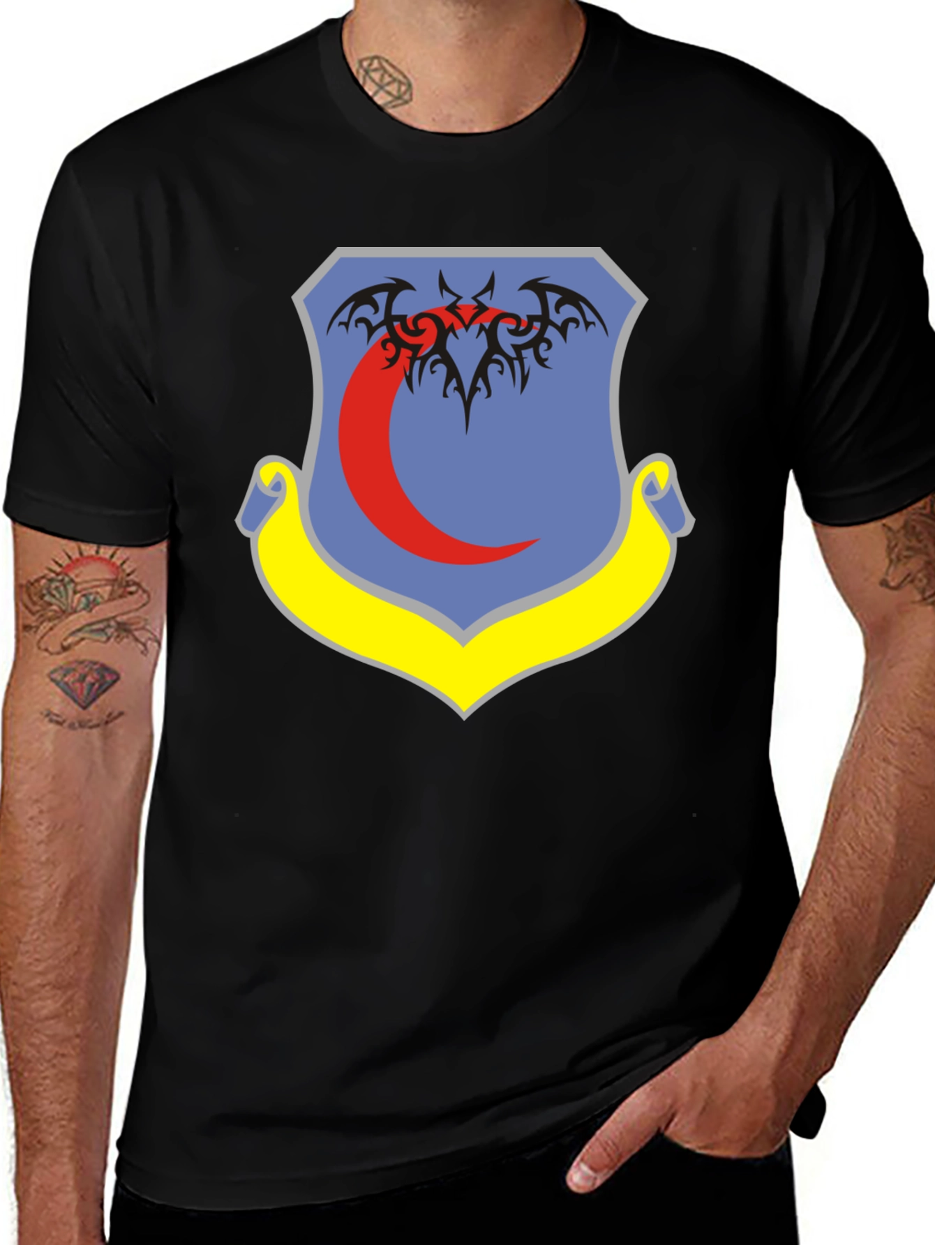Variant 29 of Black T-Shirt with Emblem Design