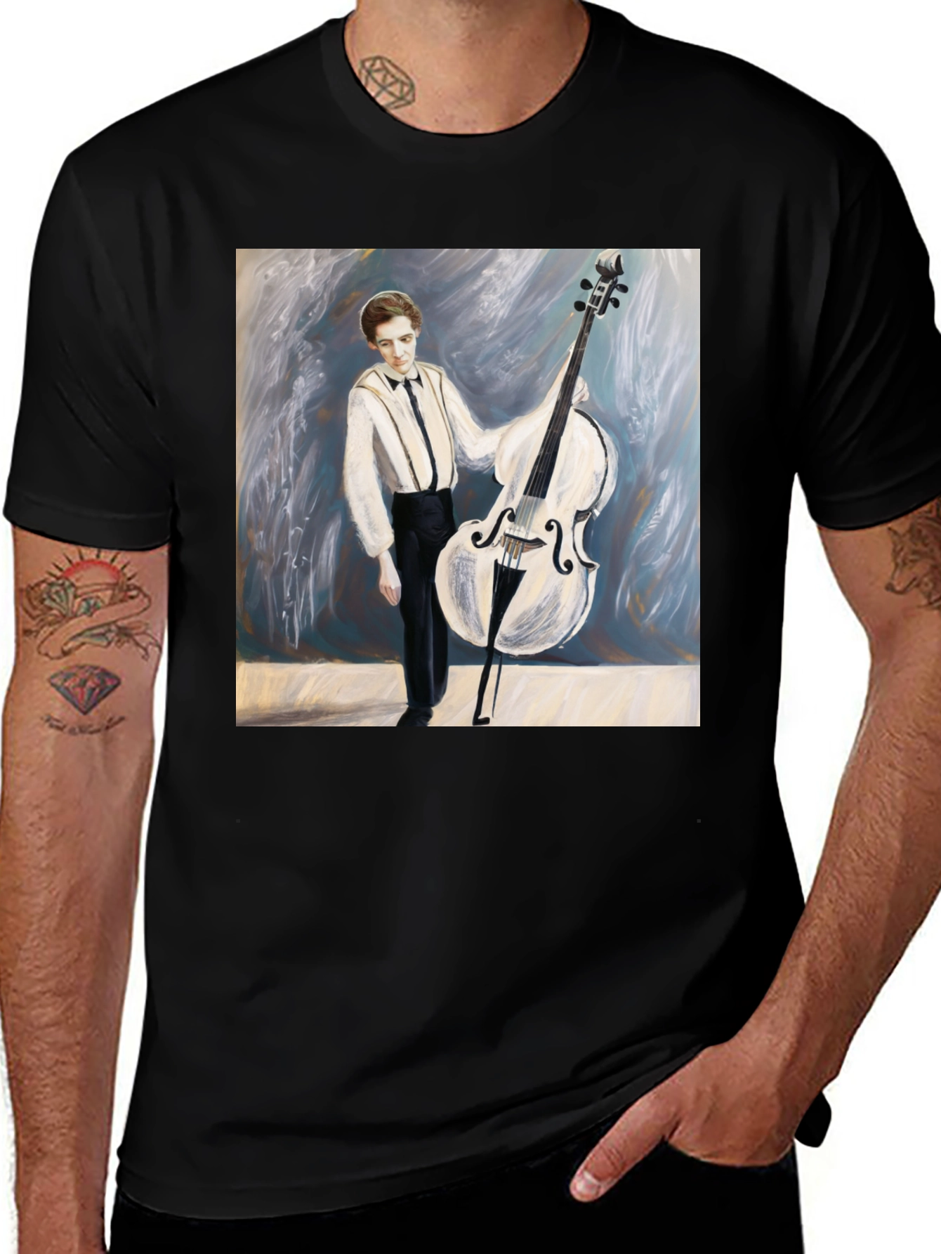 Musician Double Bass Art T-Shirt