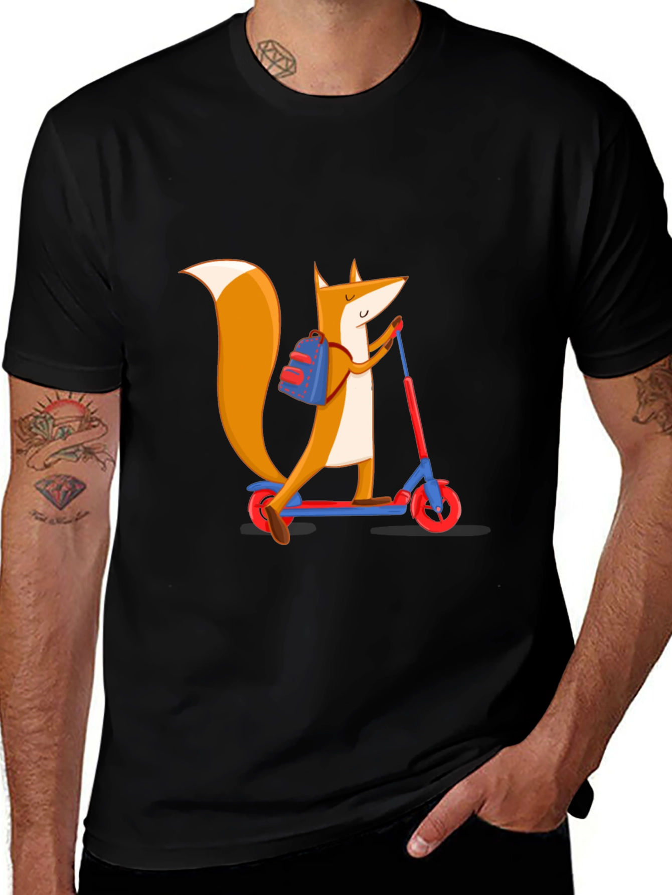 Variant 16 of Fox on Scooter Graphic Tee