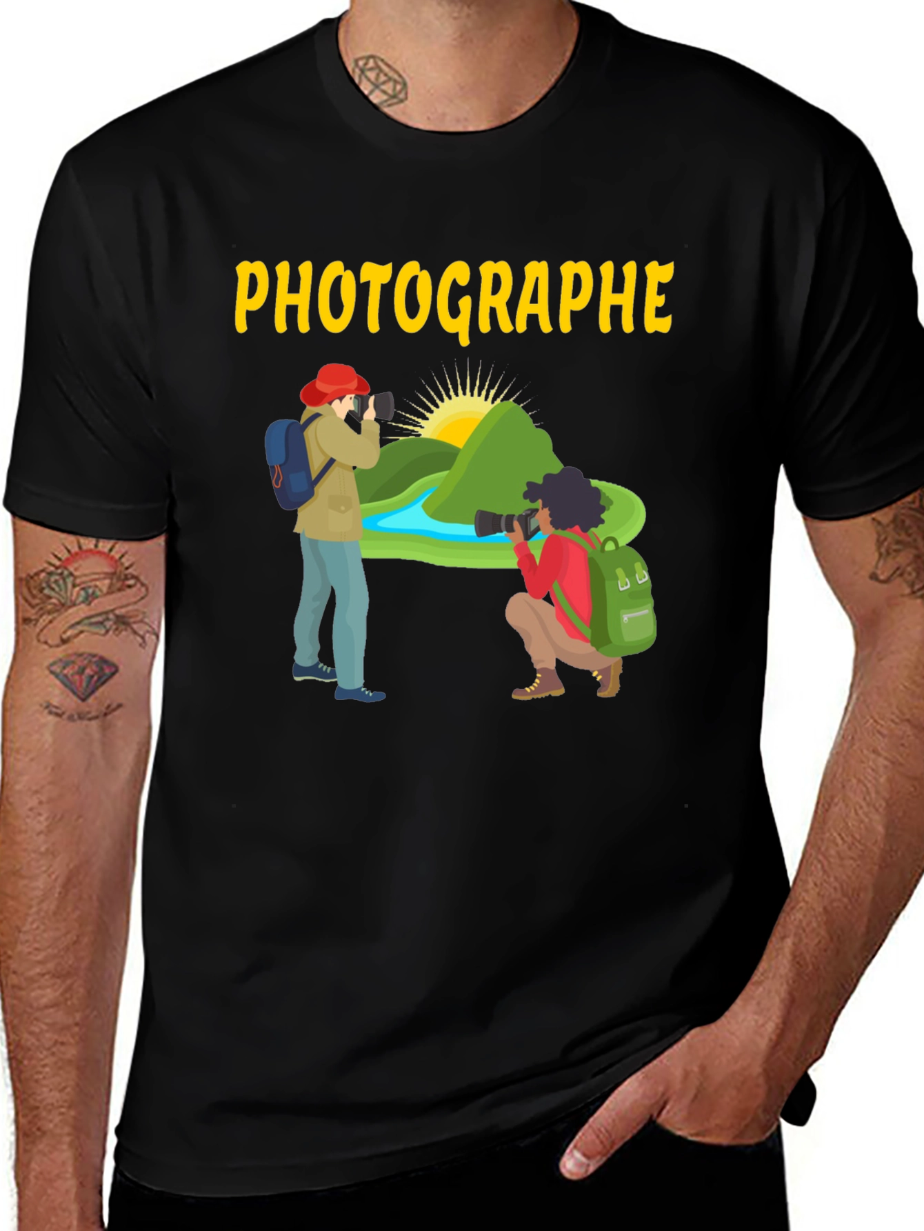 Photographe Graphic T-Shirt - Black Cotton Tee