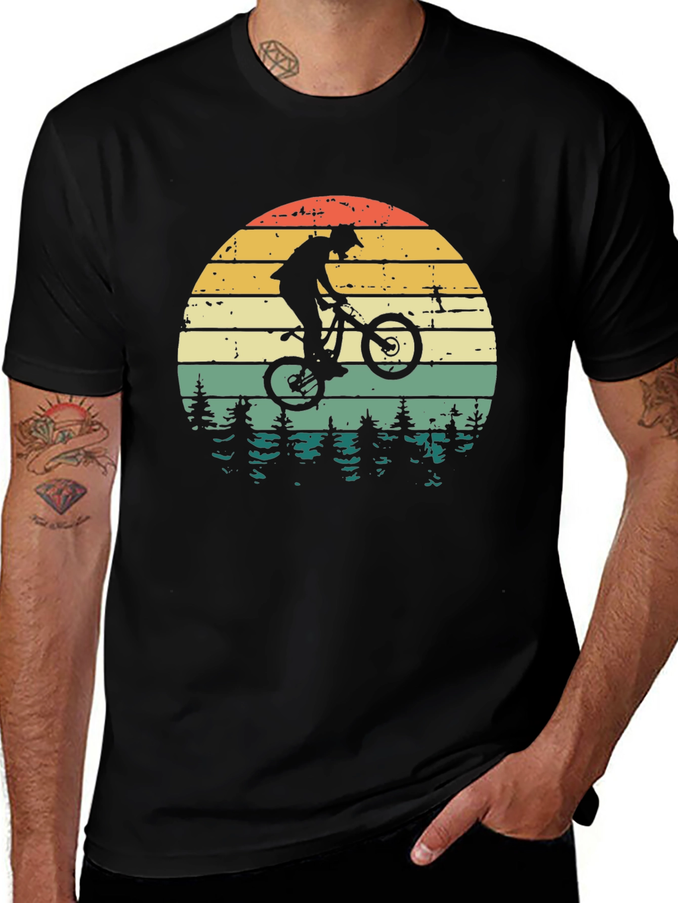 Variant 27 of Mountain Bike Sunset Graphic Tee - Ride in Style