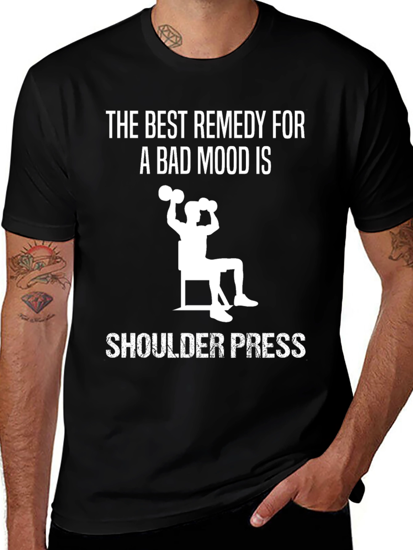 Variant 26 of Shoulder Press Remedy Black T-Shirt