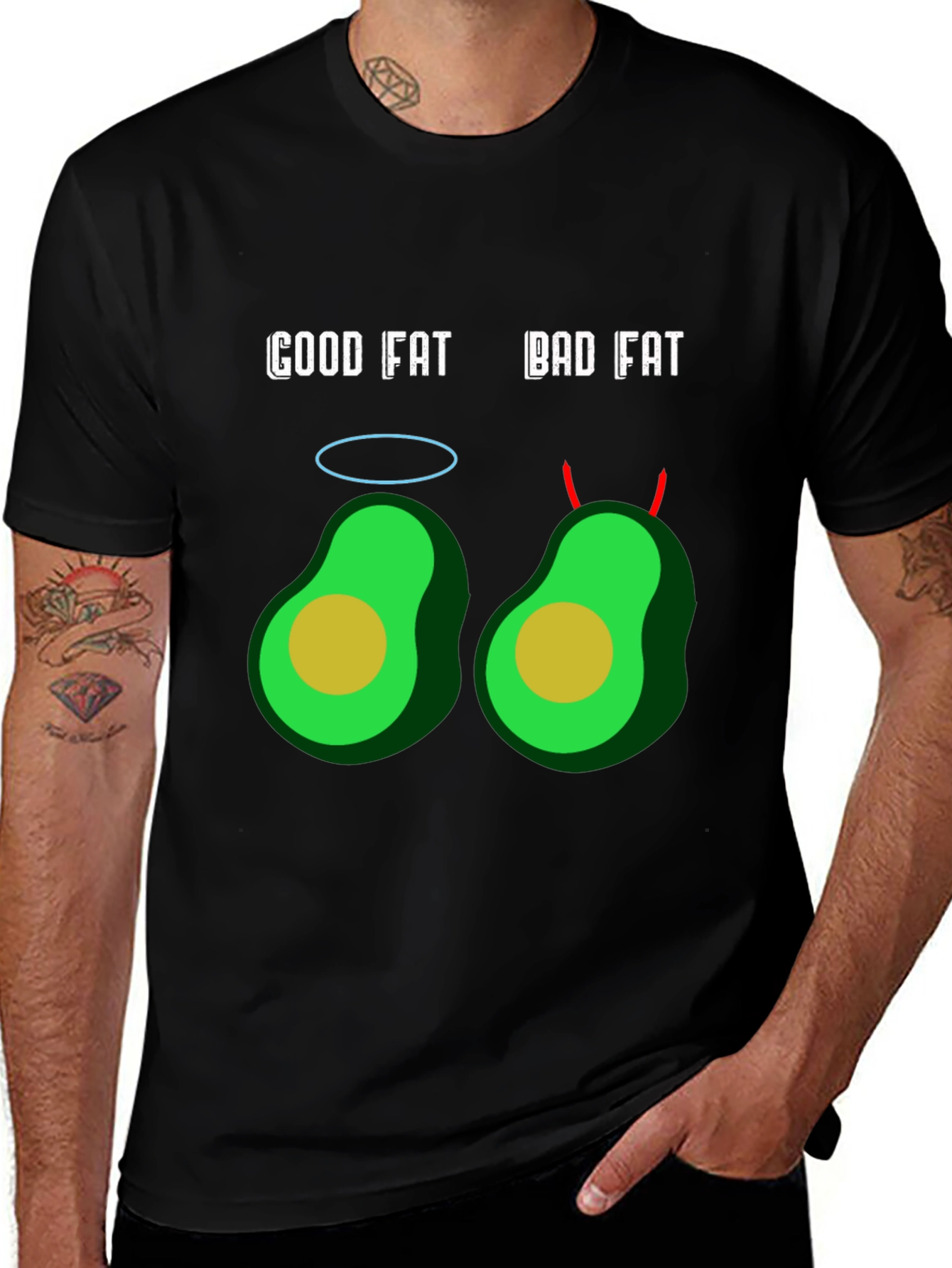 Variant 19 of Good Fat Bad Fat Avocado Graphic T-Shirt