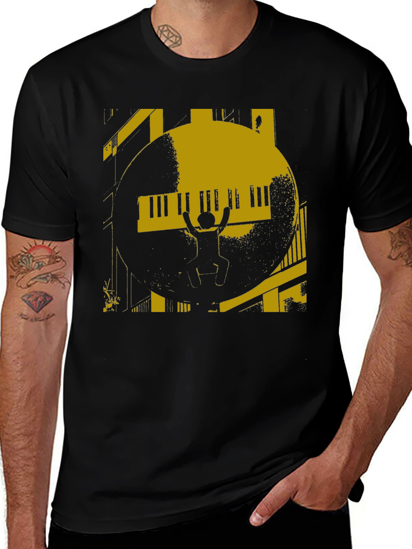 Variant 24 of Piano Graphic Black T-Shirt
