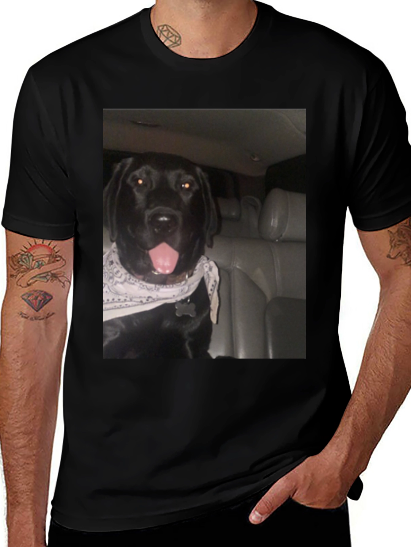 Variant 3 of Dog Graphic Black T-Shirt