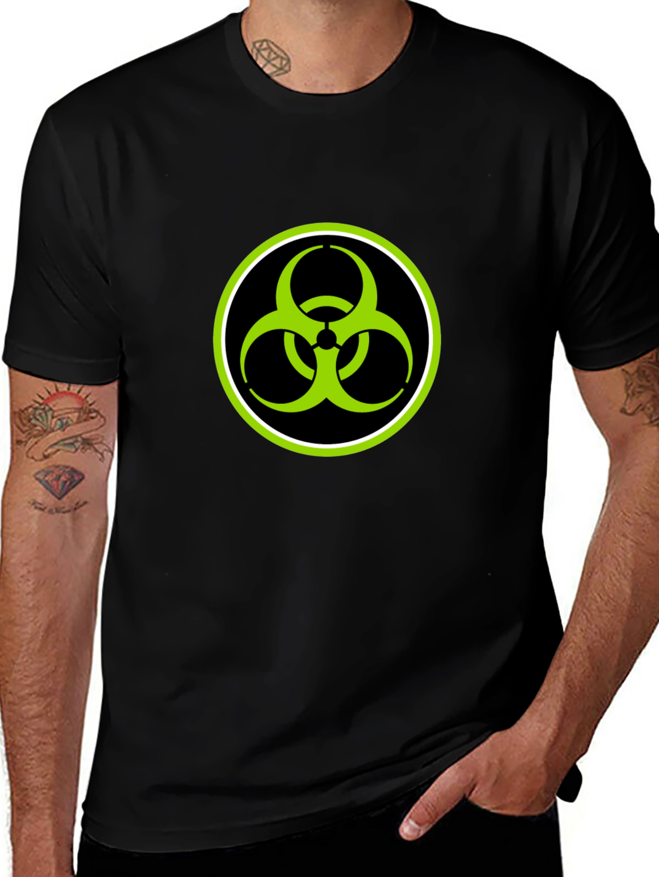 Black Biohazard Symbol Graphic T-Shirt - Black main image