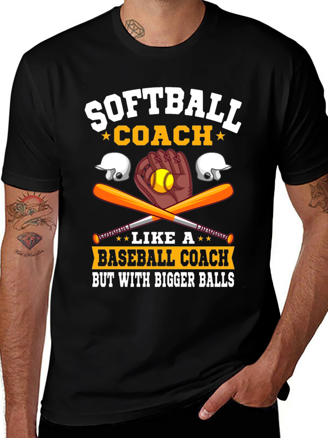 Variant 3 of Softball Coach Bigger Balls Graphic Tee