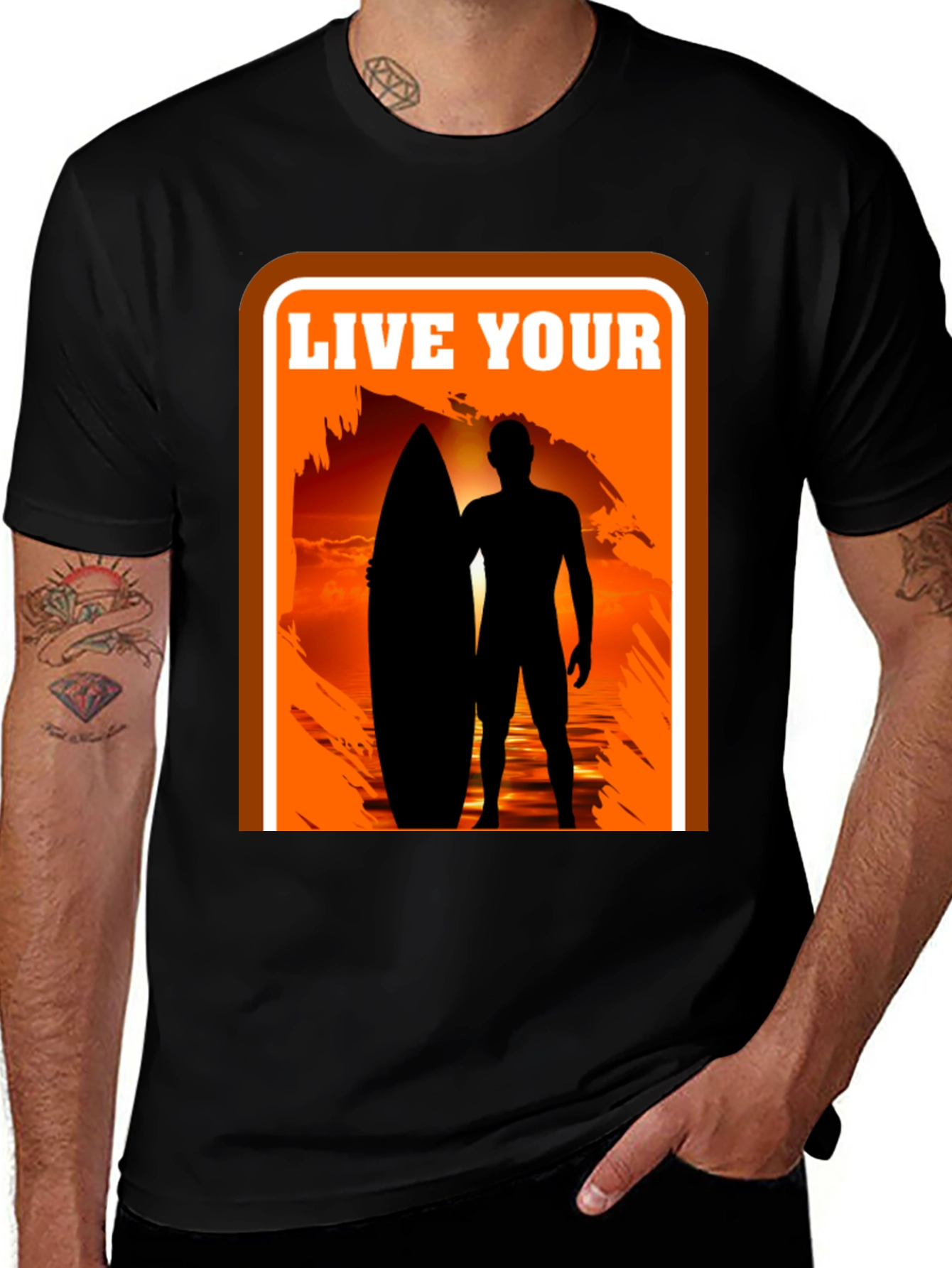 Variant 6 of Live Your Passion: Surfer Graphic T-Shirt