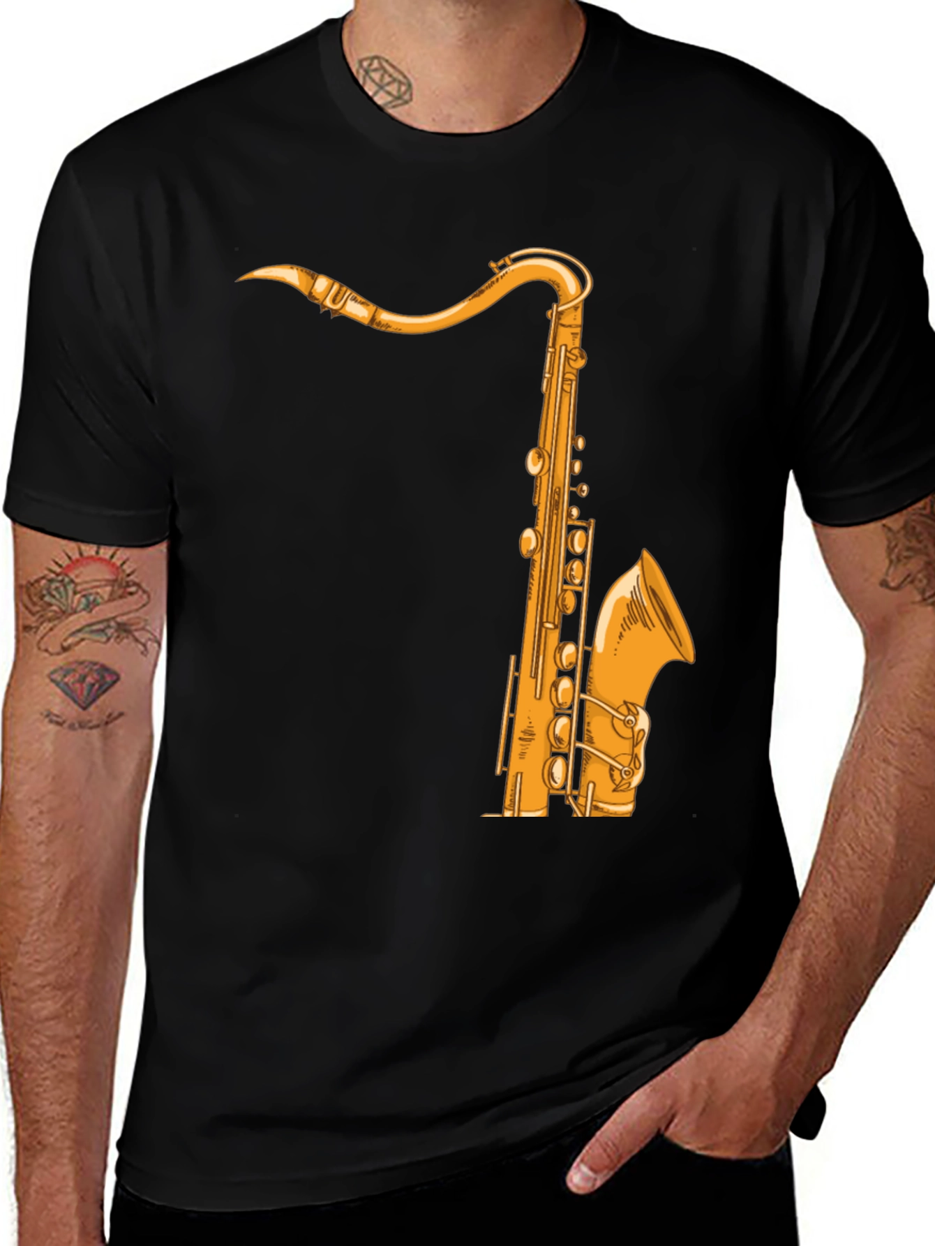 Variant 10 of Saxophone Graphic Tee - Music Lover Shirt