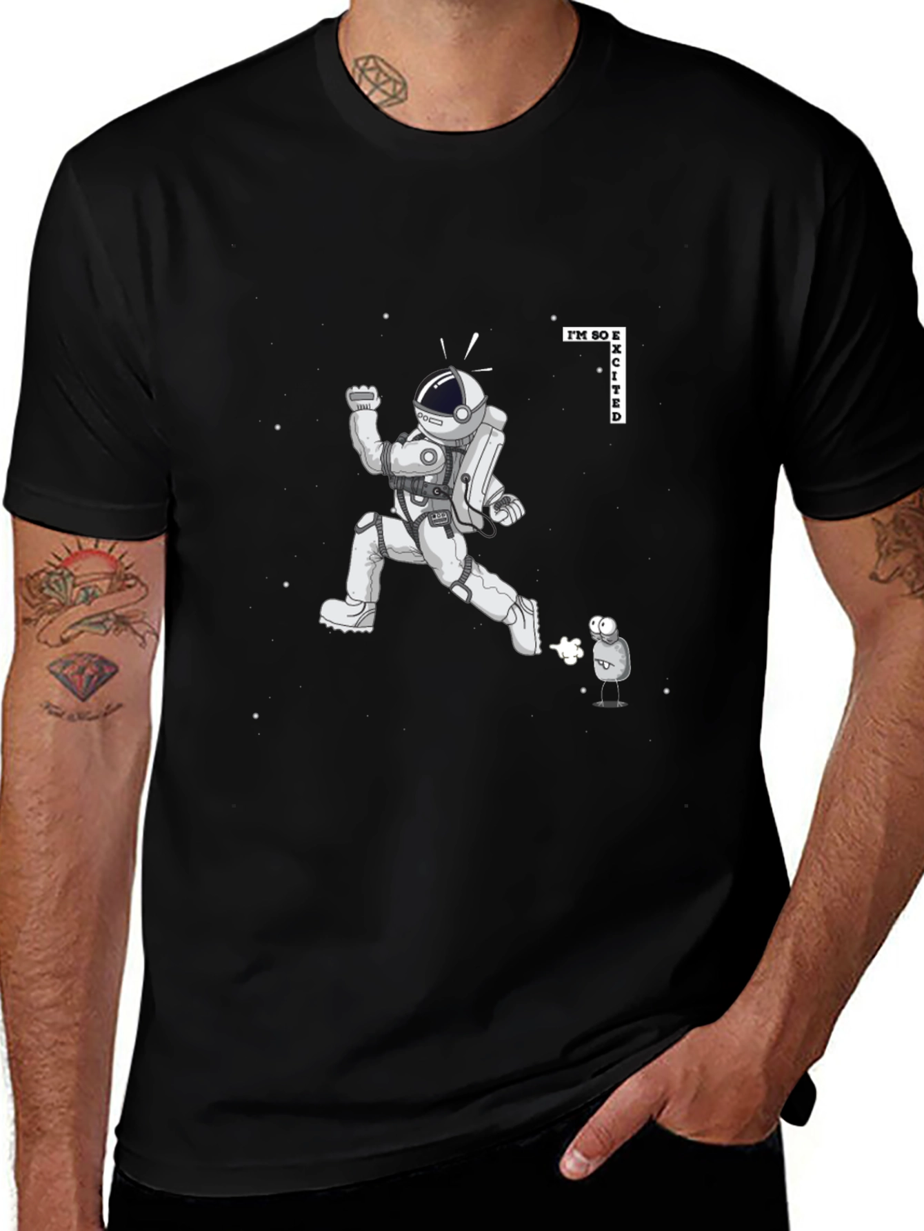 Variant 2 of Excited Astronaut Graphic Tee