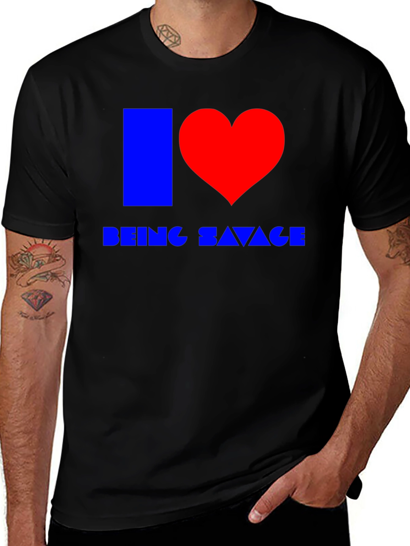 Variant 11 of I Heart Being Savage Black T-Shirt