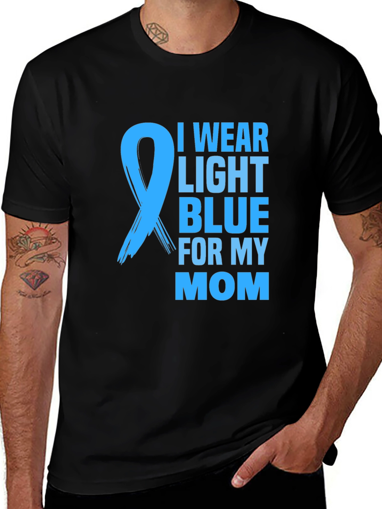 Variant 16 of I Wear Light Blue for My Mom T-Shirt Awareness