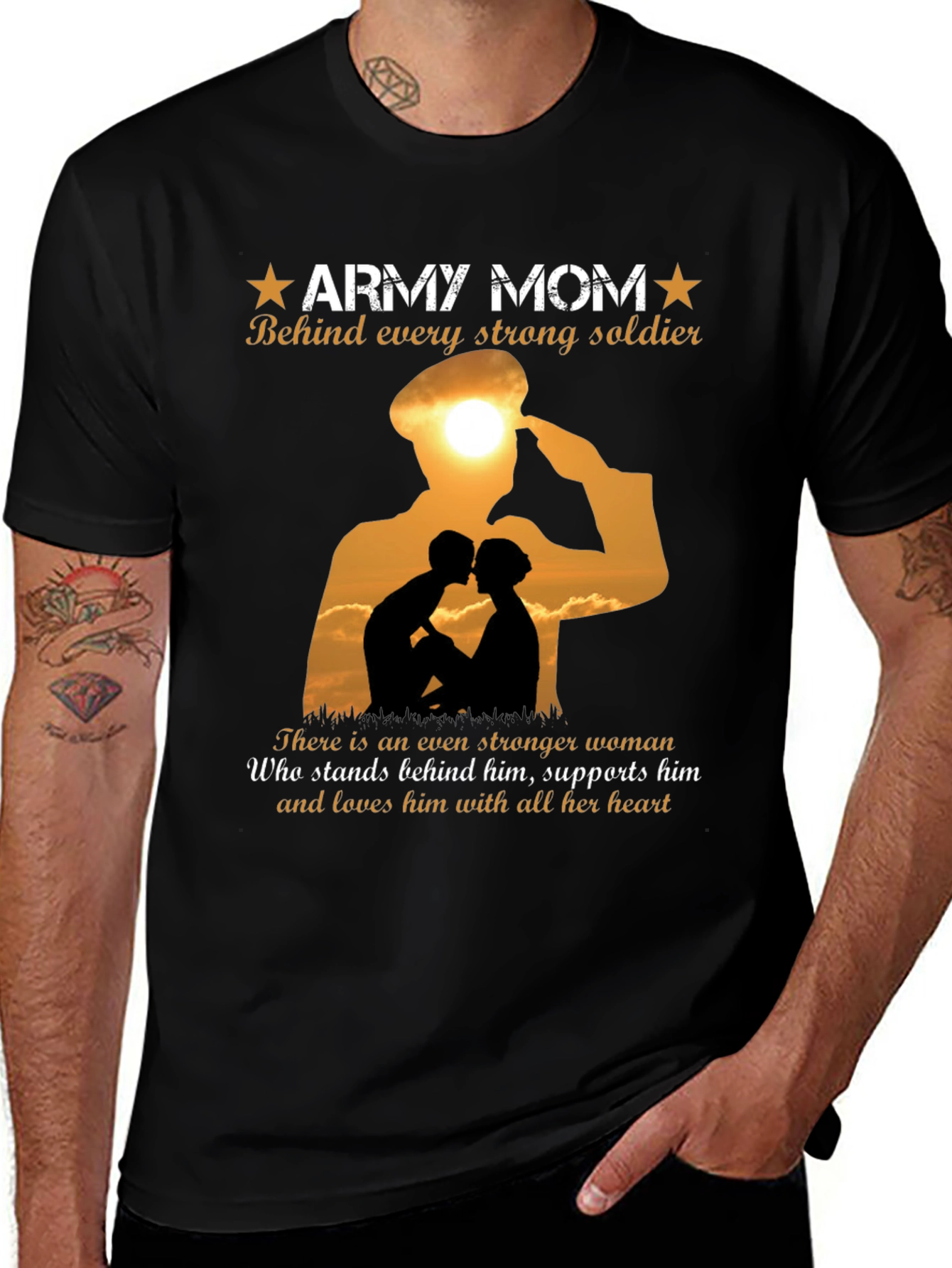 Army Mom T-Shirt - Strong Soldier Support