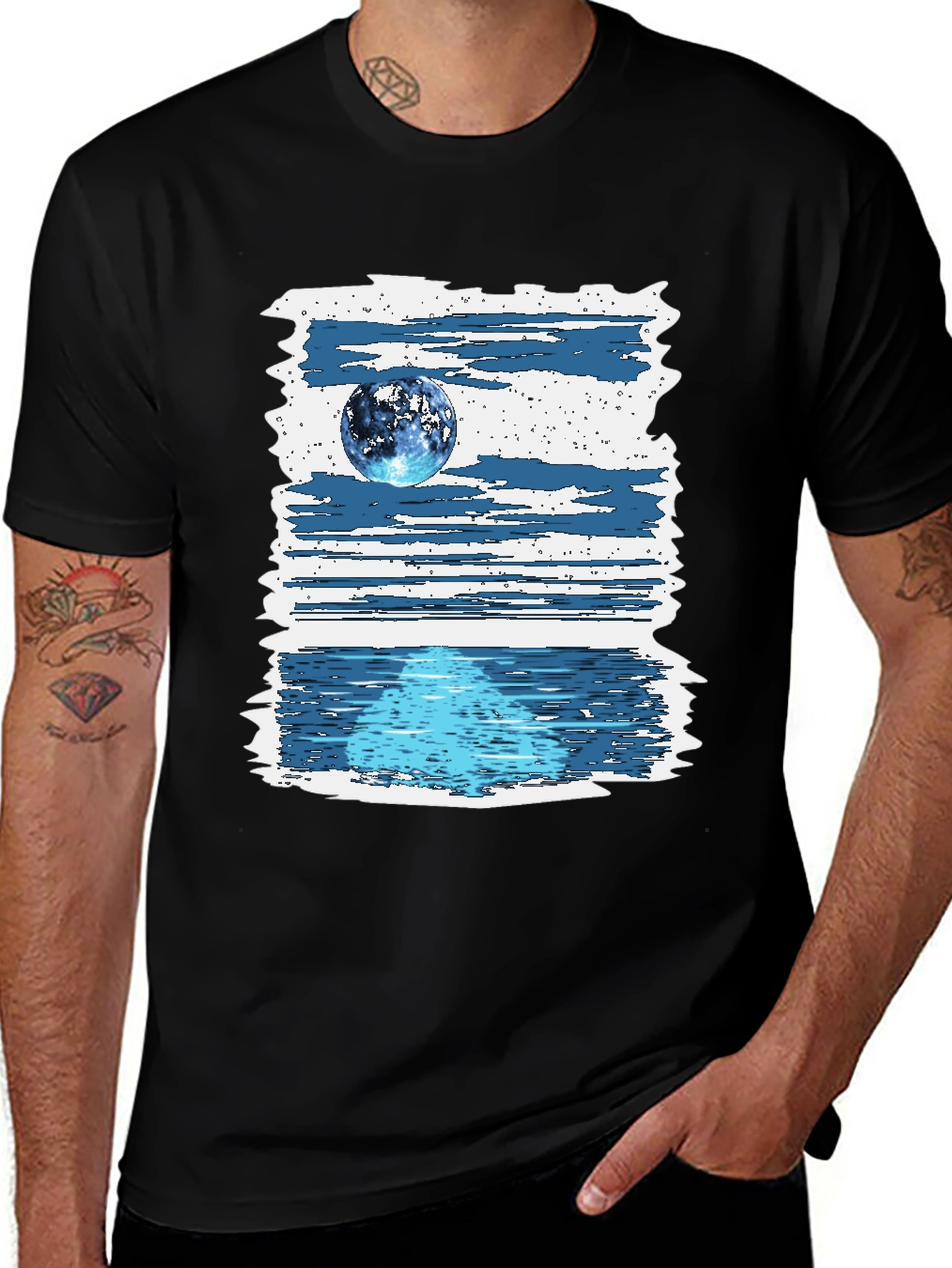 Variant 10 of Abstract Moon Reflection Graphic Tee