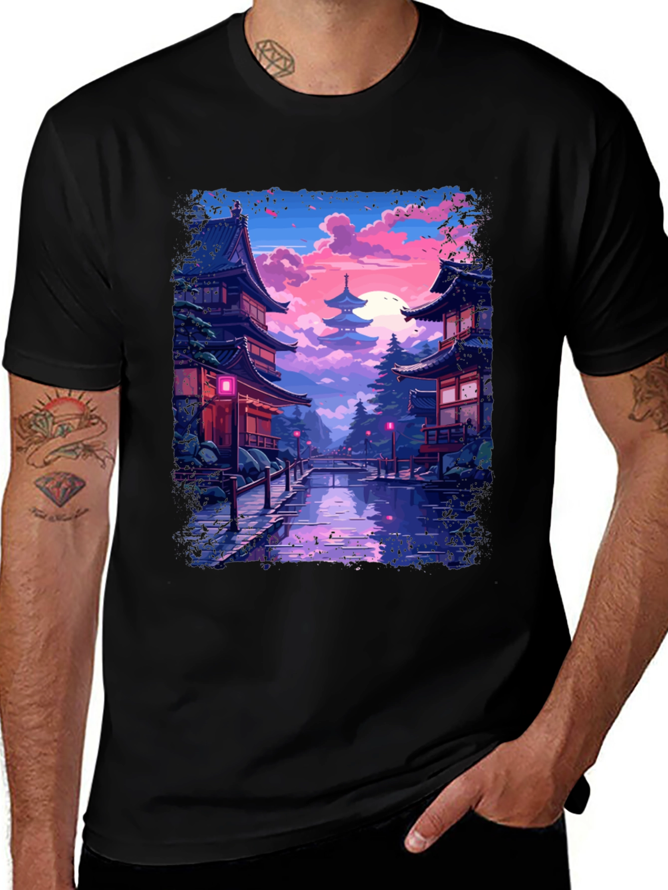 Japanese Temple T-Shirt - Anime Style