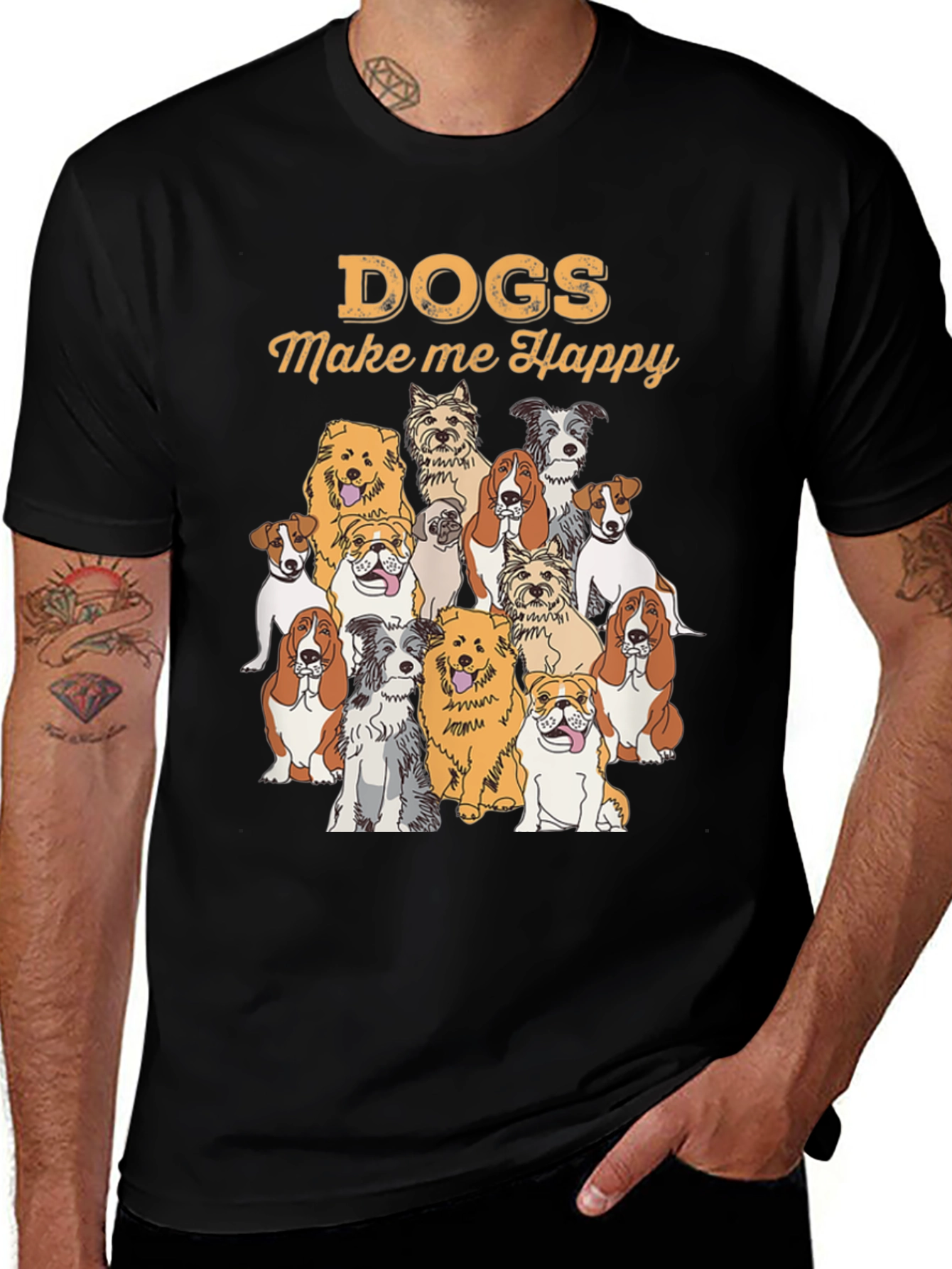 Variant 6 of Dogs Make Me Happy T-Shirt